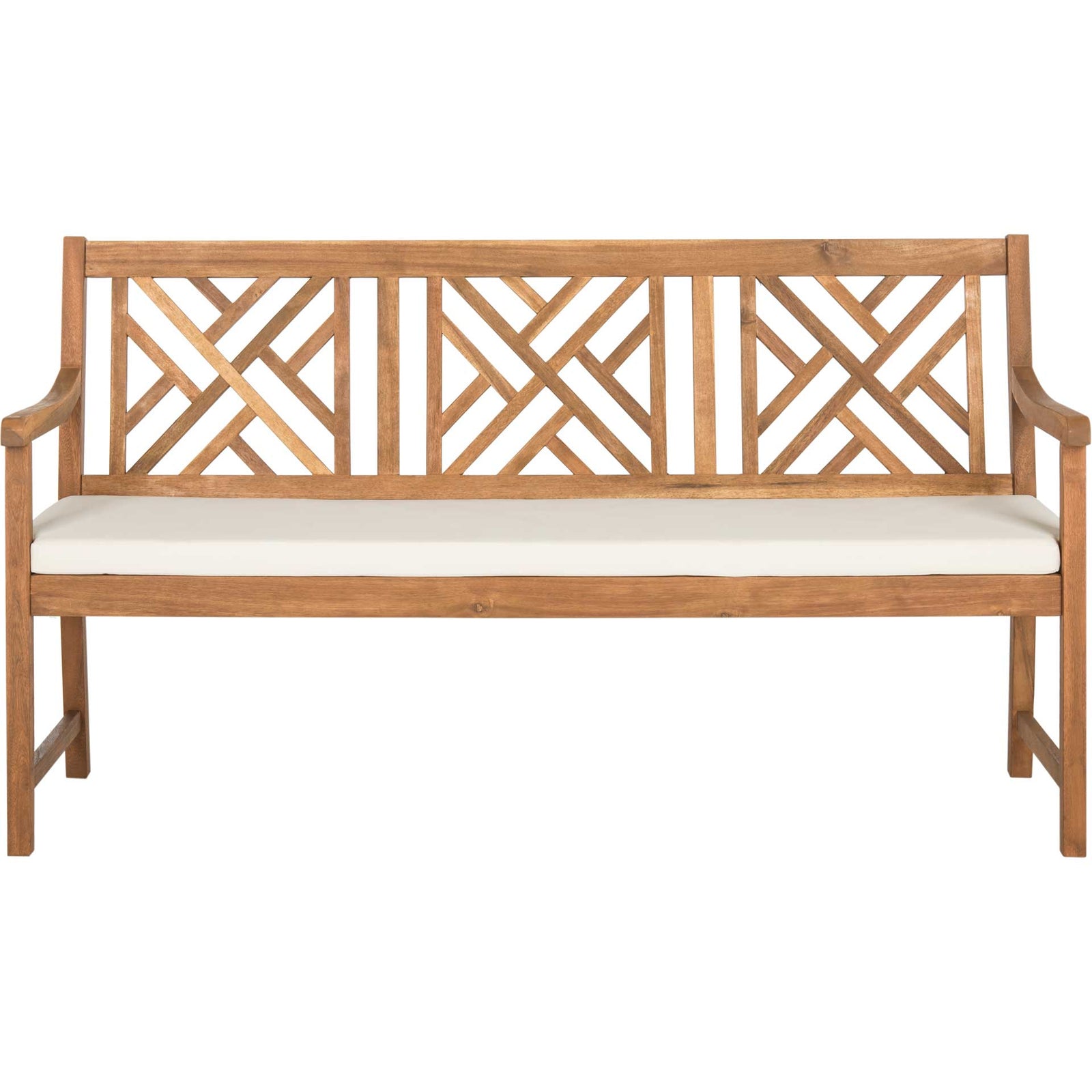 Bradley 3 Seat Bench Teak Brown/Beige