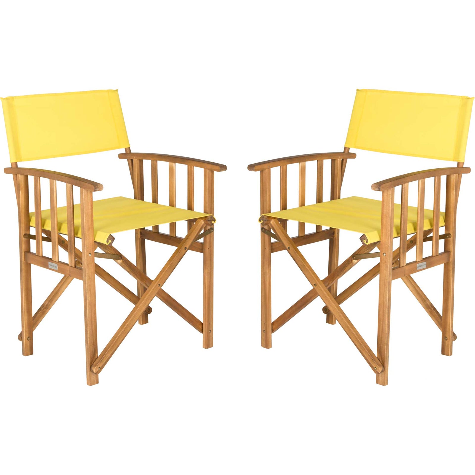 Lachlyn Director Chair Teak/Yellow (Set of 2)