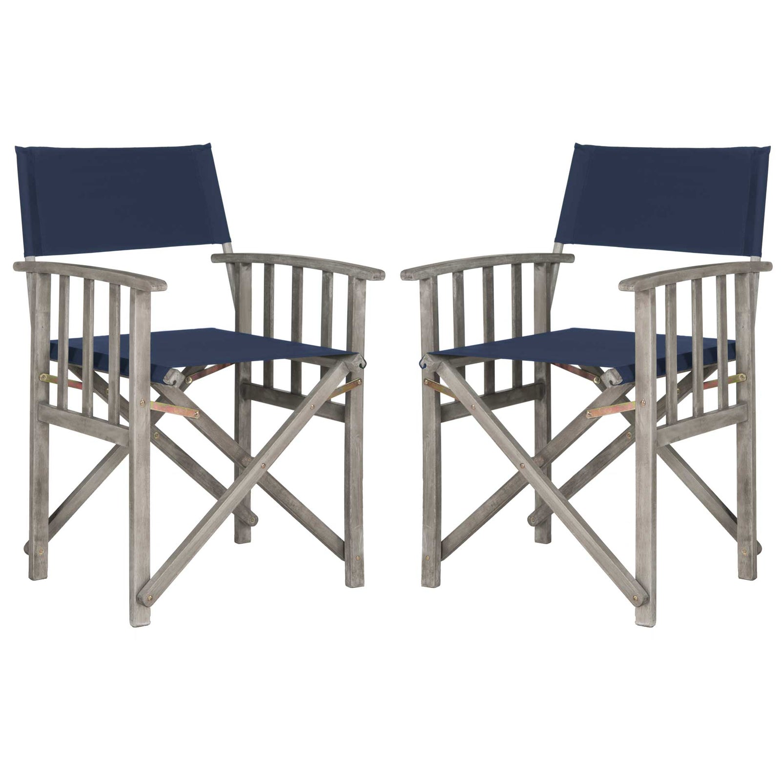 Lachlyn Director Chair Gray Wash/Navy (Set of 2)