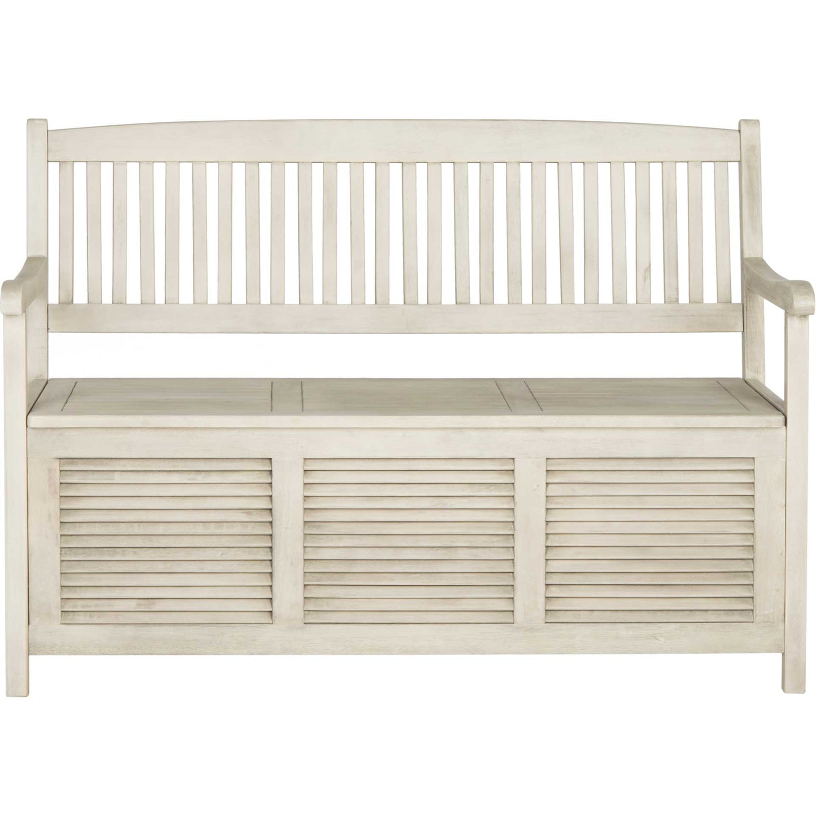 Brent Storage Bench Distressed White