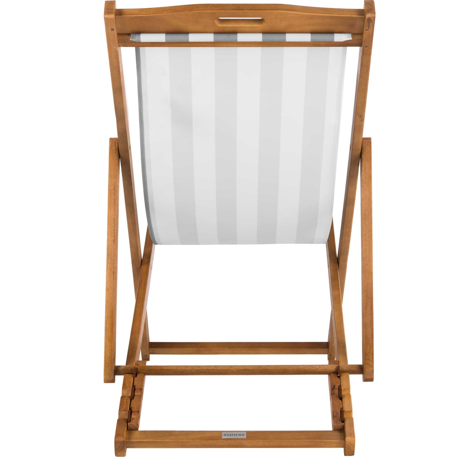 Lombardi Foldable Sling Chair Teak/Gray/White (Set of 2)