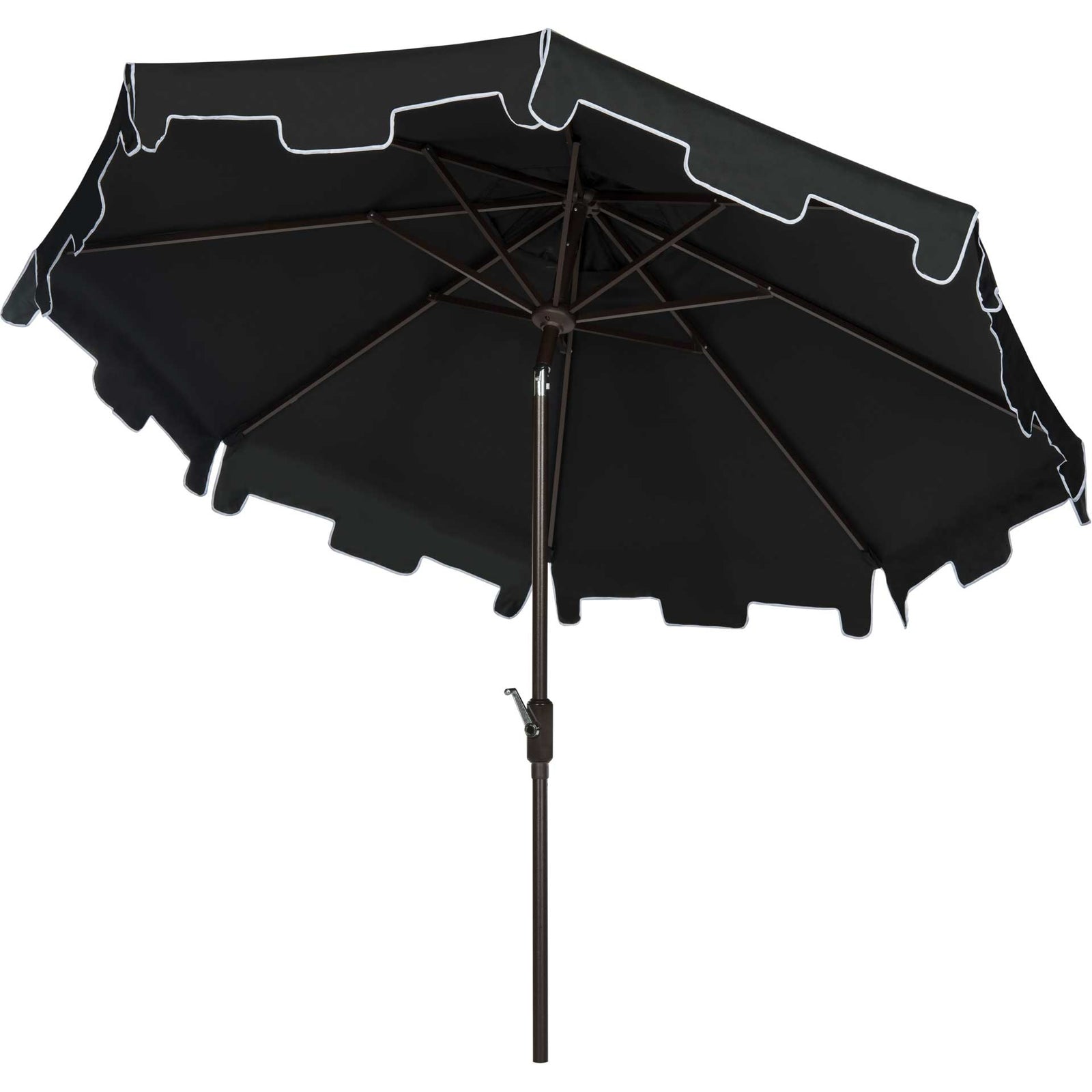 Zinnia Uv Resistant Push Button Tilt Umbrella Black/White