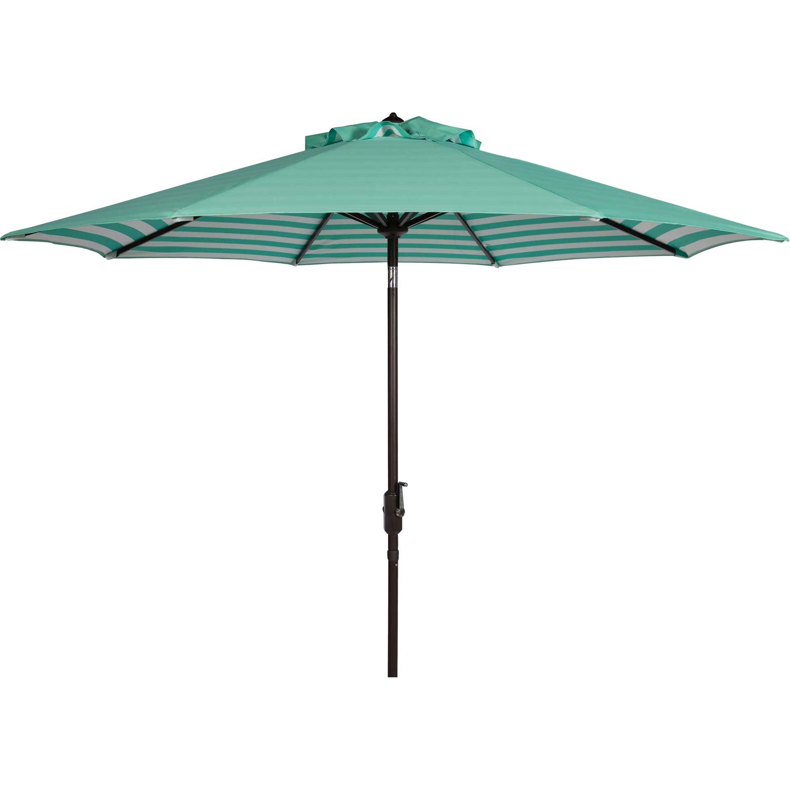 Atara Striped Outdoor Auto Tilt Umbrella Dark Green/White