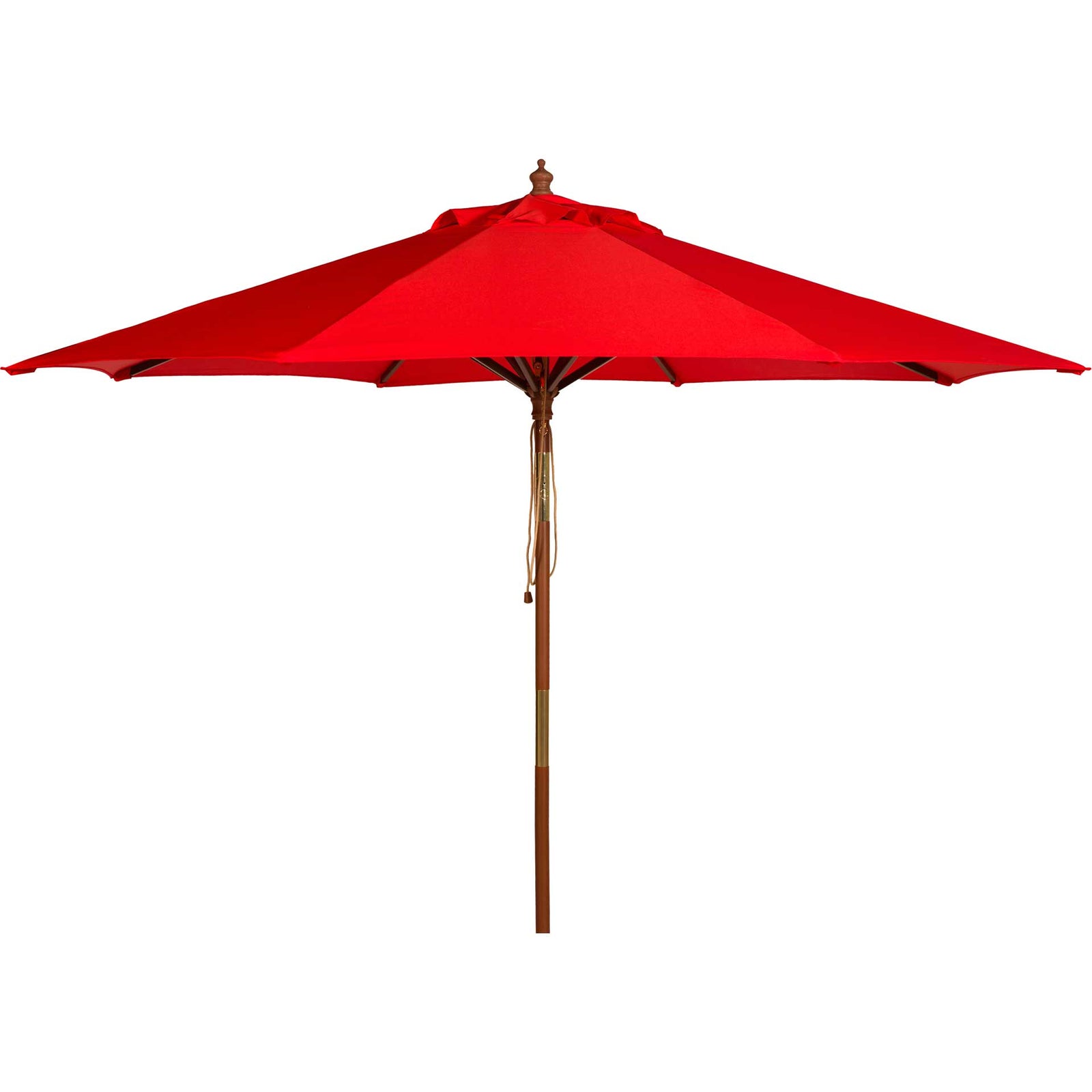 Calico Wooden Outdoor Umbrella Red