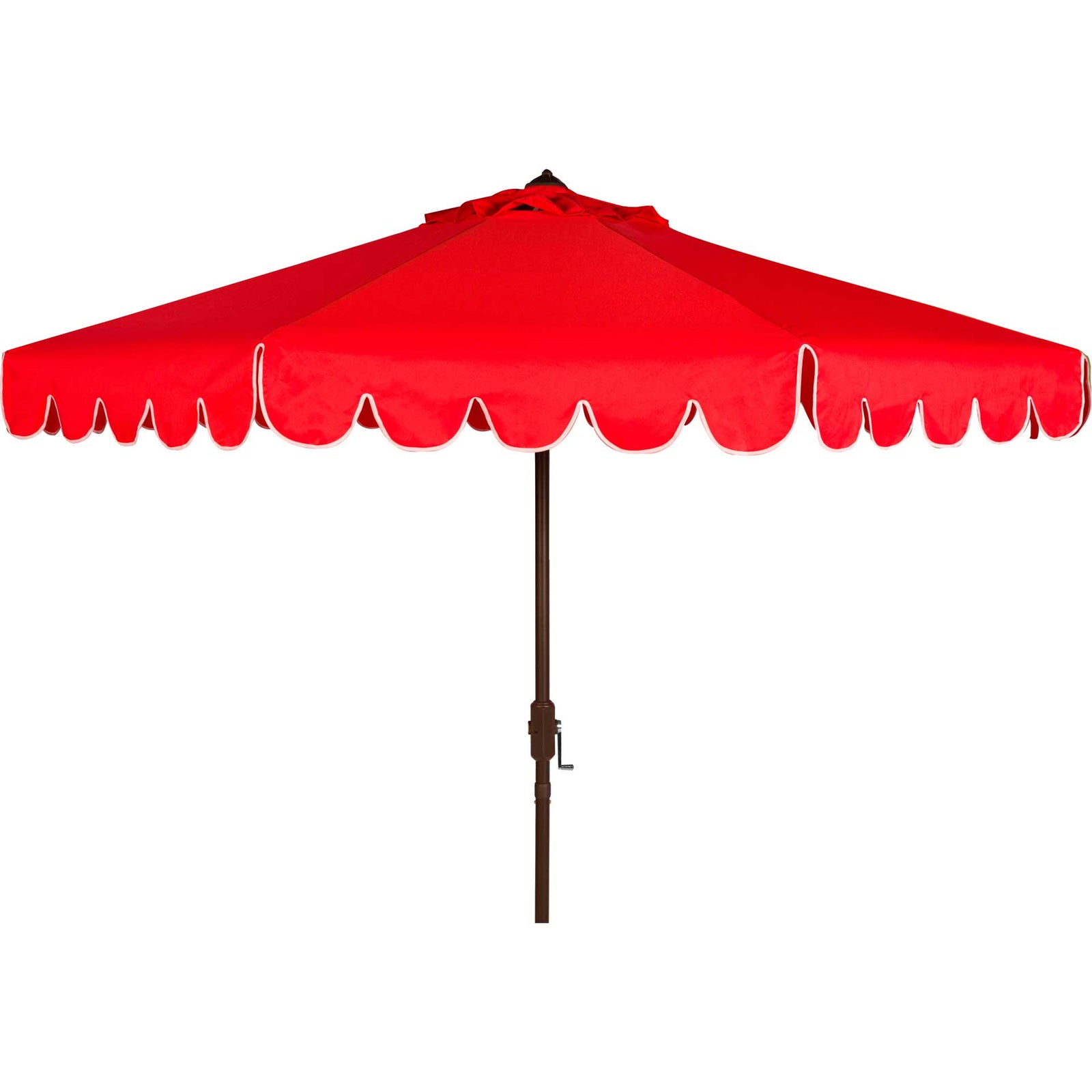 Vela Single Scallop Push Button Tilt Umbrella Red/White