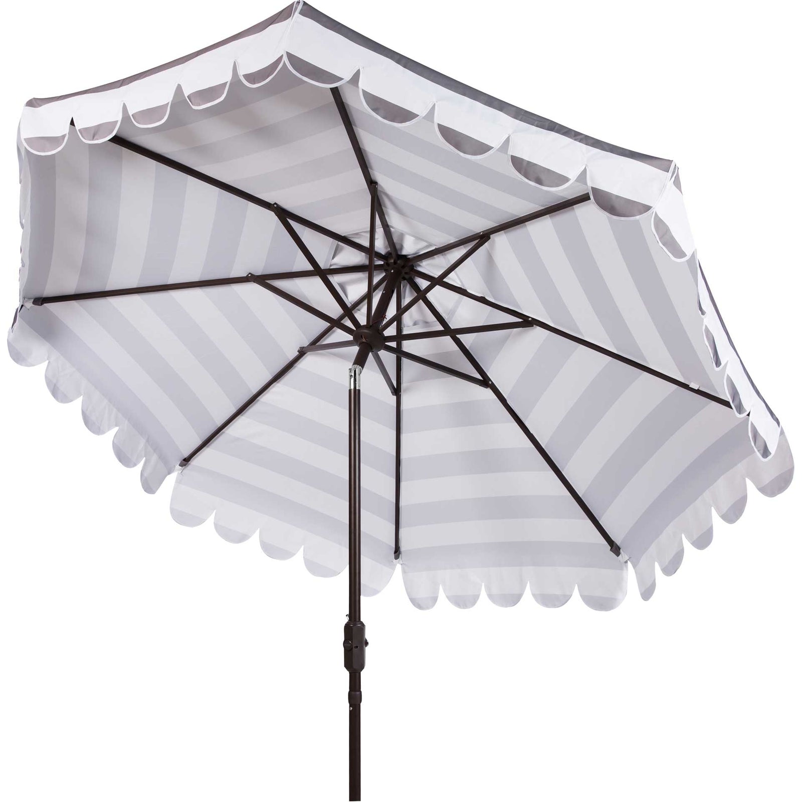 Malakai Single Scallop Push Button Tilt Umbrella Gray/White