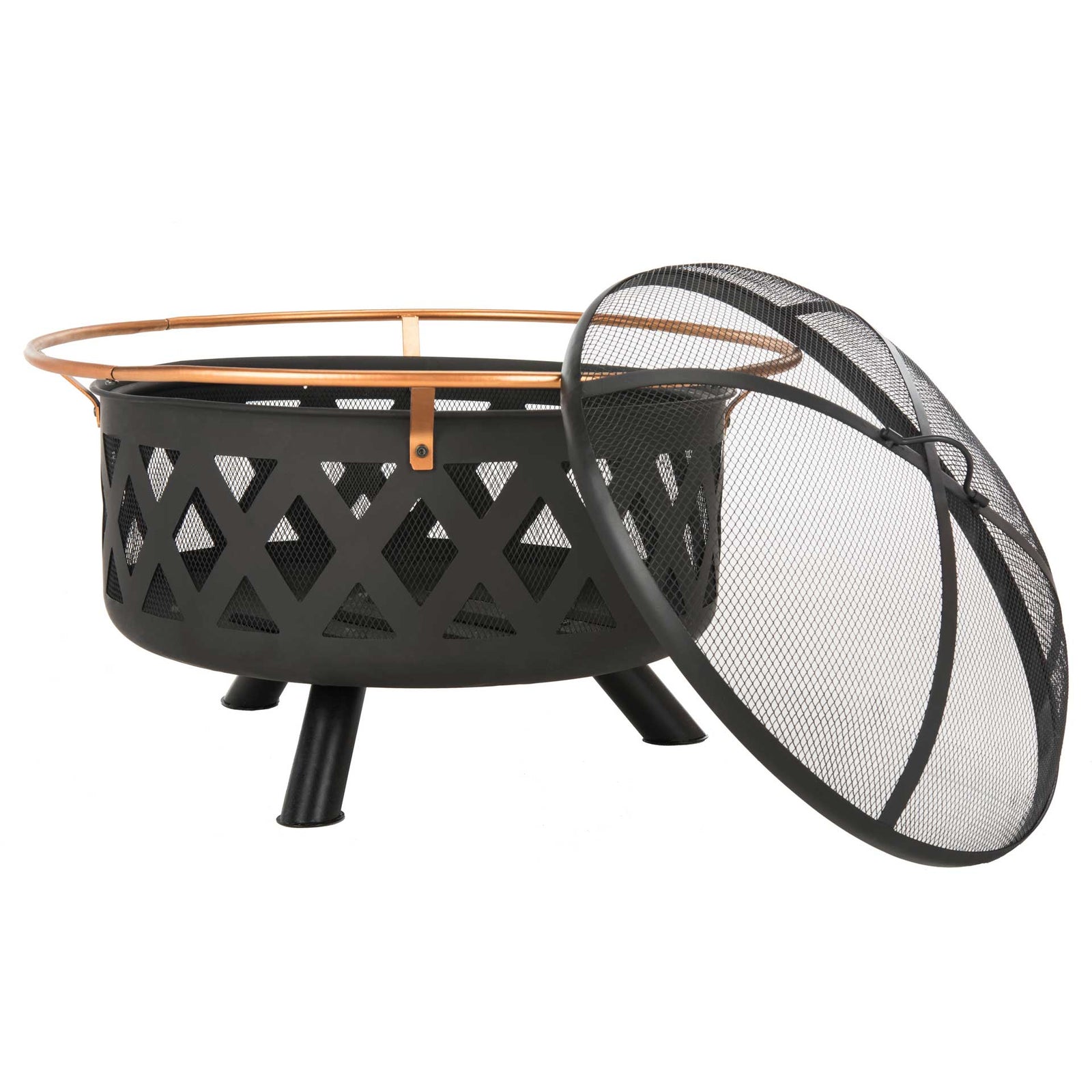 Brycen Round Fire Pit Copper/Black