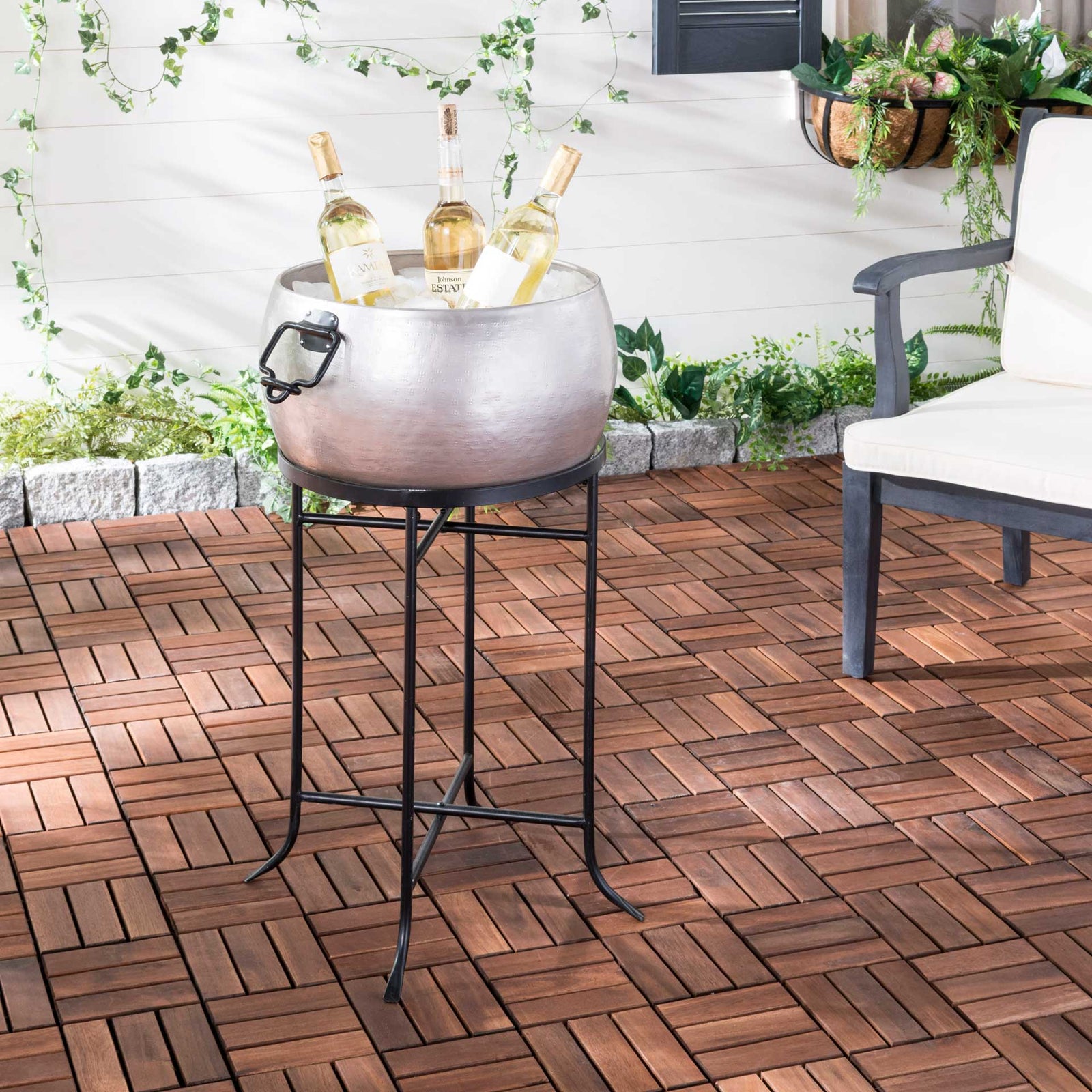 Azuli Beverage Tub With Stand Pewter/Black