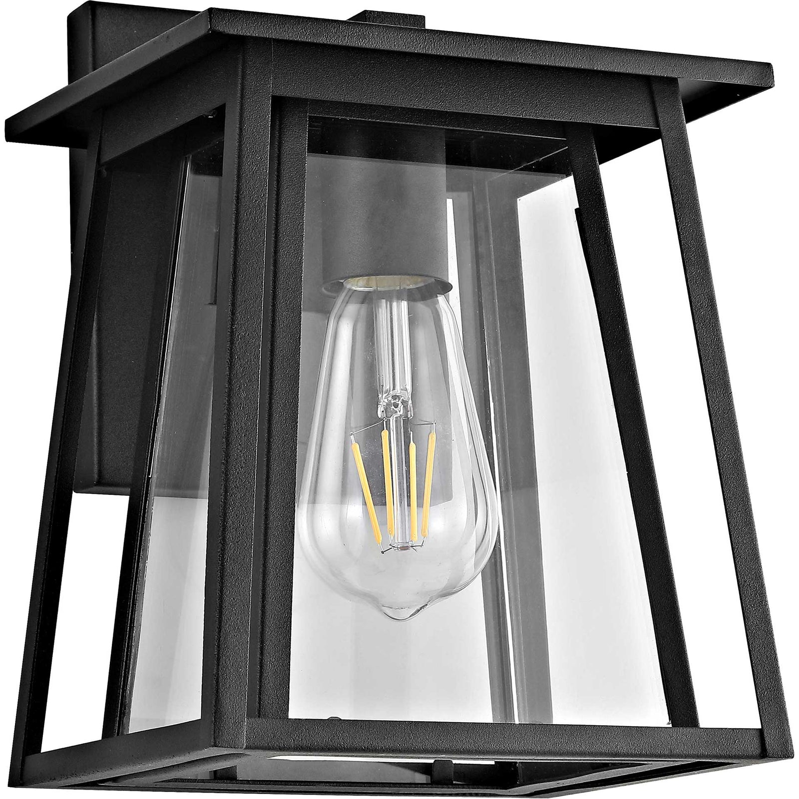Stefan Outdoor Wall Lantern Black