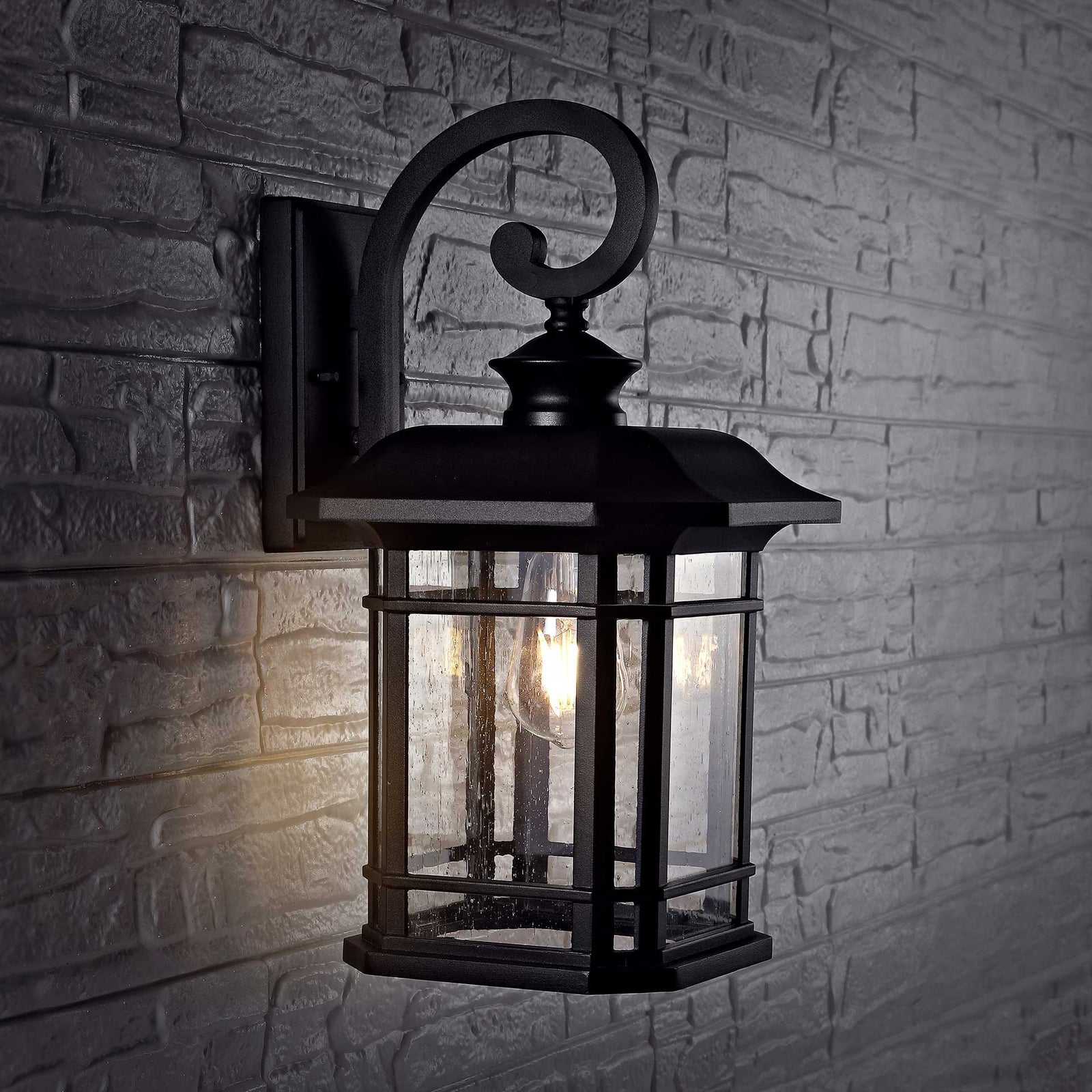 Cedric Outdoor Wall Lantern Black