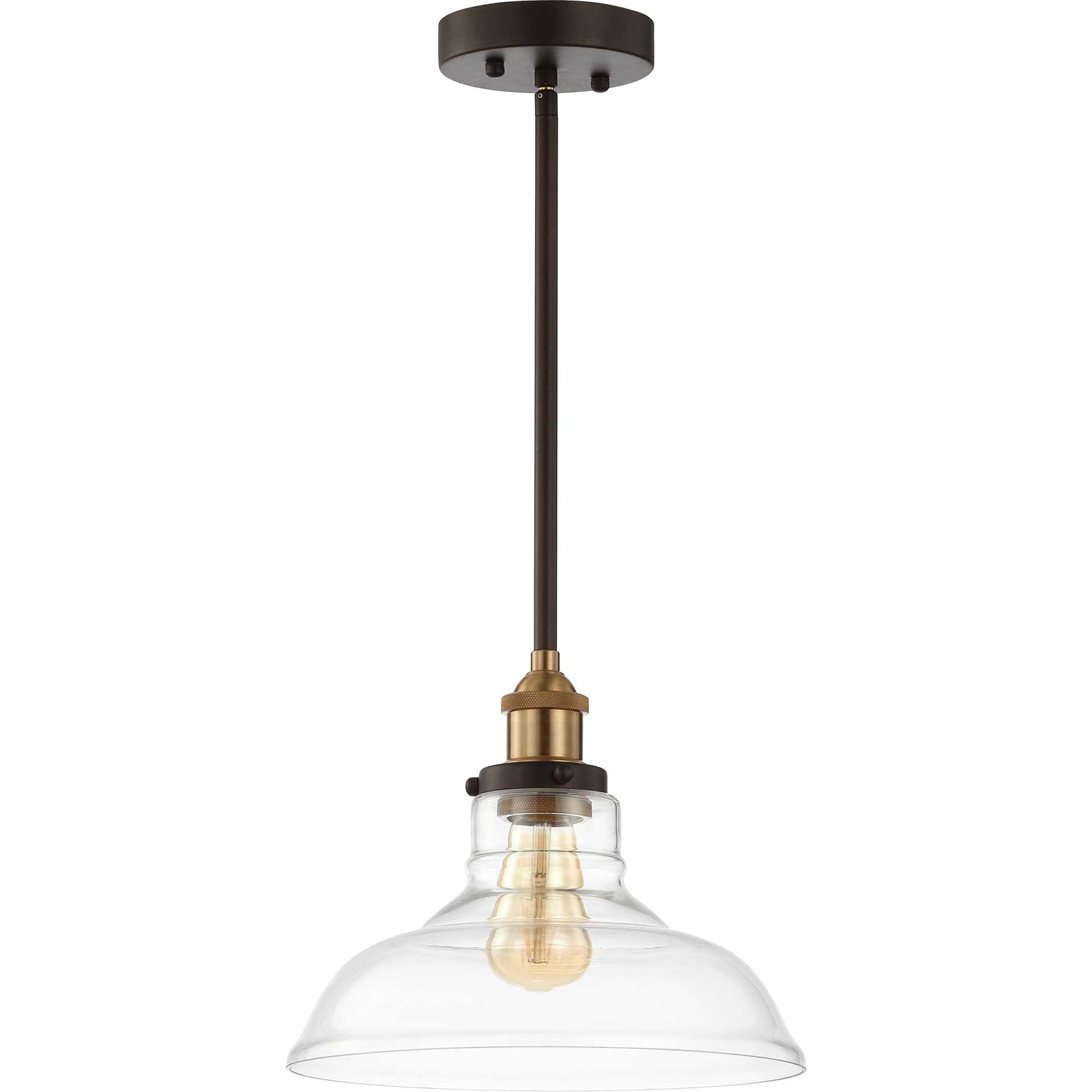 Safflower Pendant Dark Gray/Brass Gold