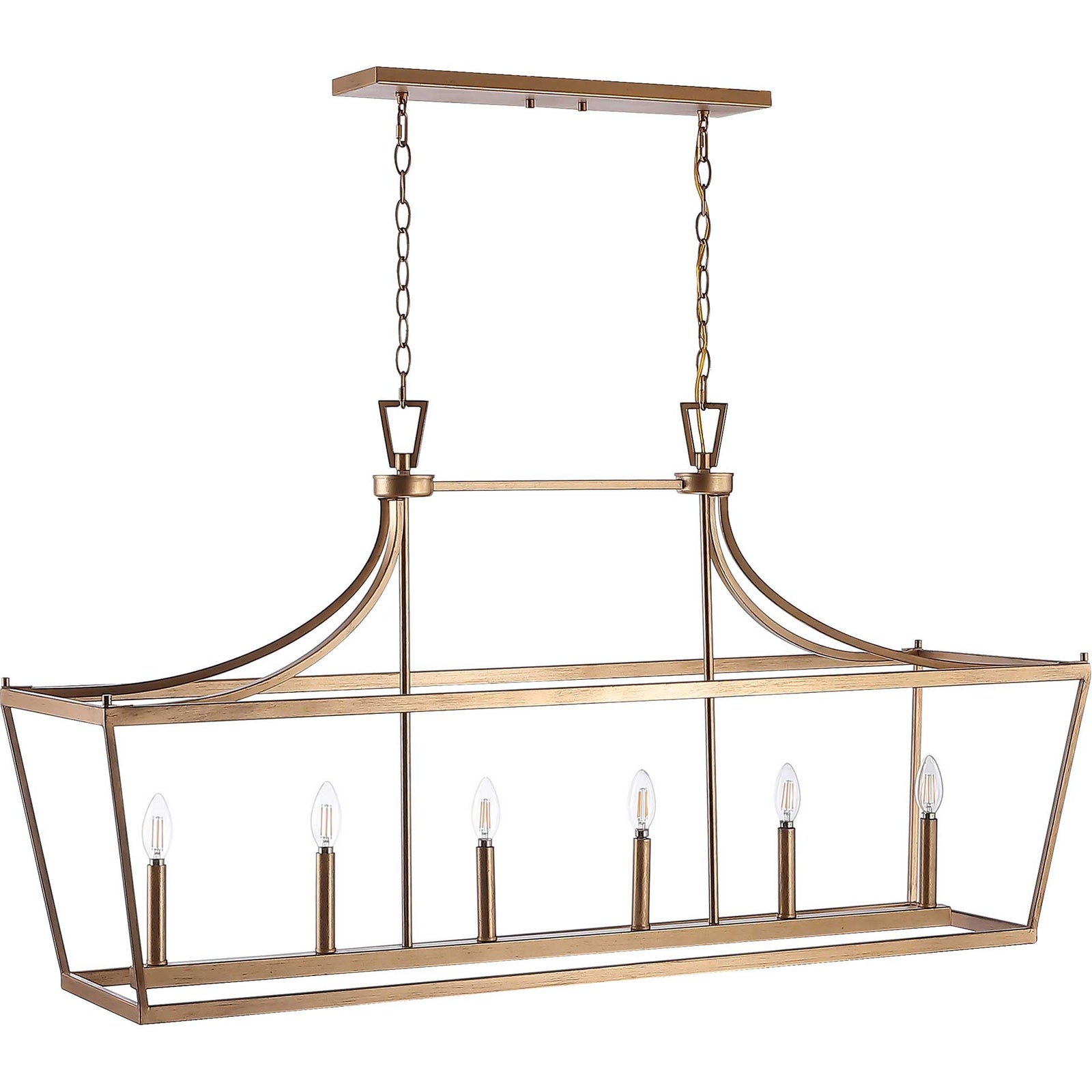 Arverne 6 Light Pendant Gold Painted