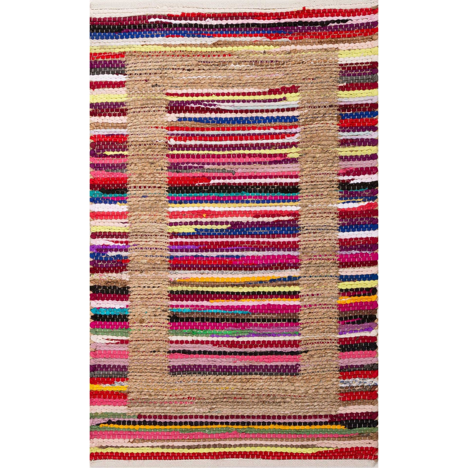 Prime Plus Pradesh Multi Stripe/Natural Area Rug