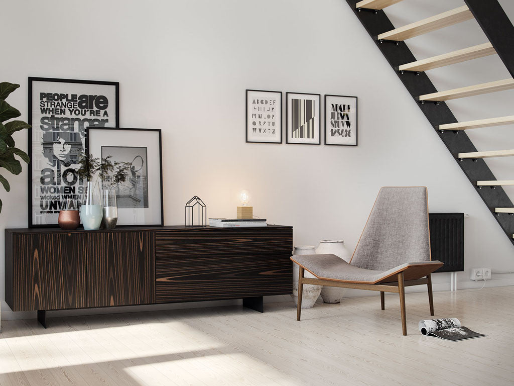 Kent Lounge Chair Gray Denim/Caramel/Dark Teak