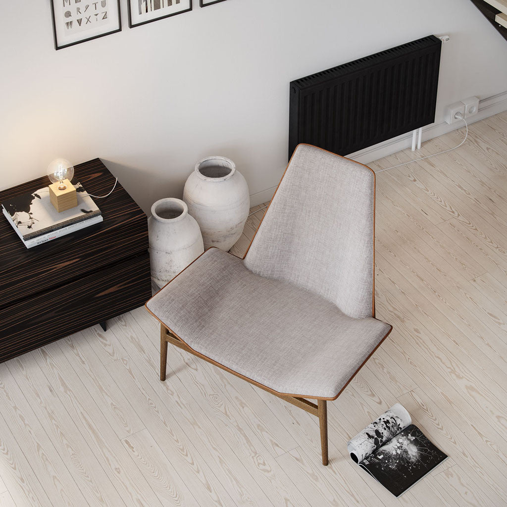 Kent Lounge Chair Gray Denim/Caramel/Dark Teak