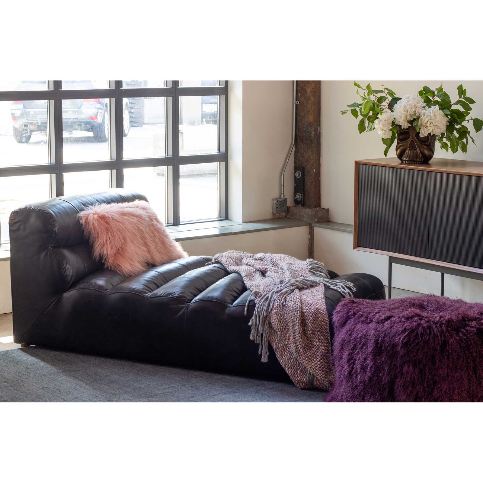 Ramses Leather Chaise