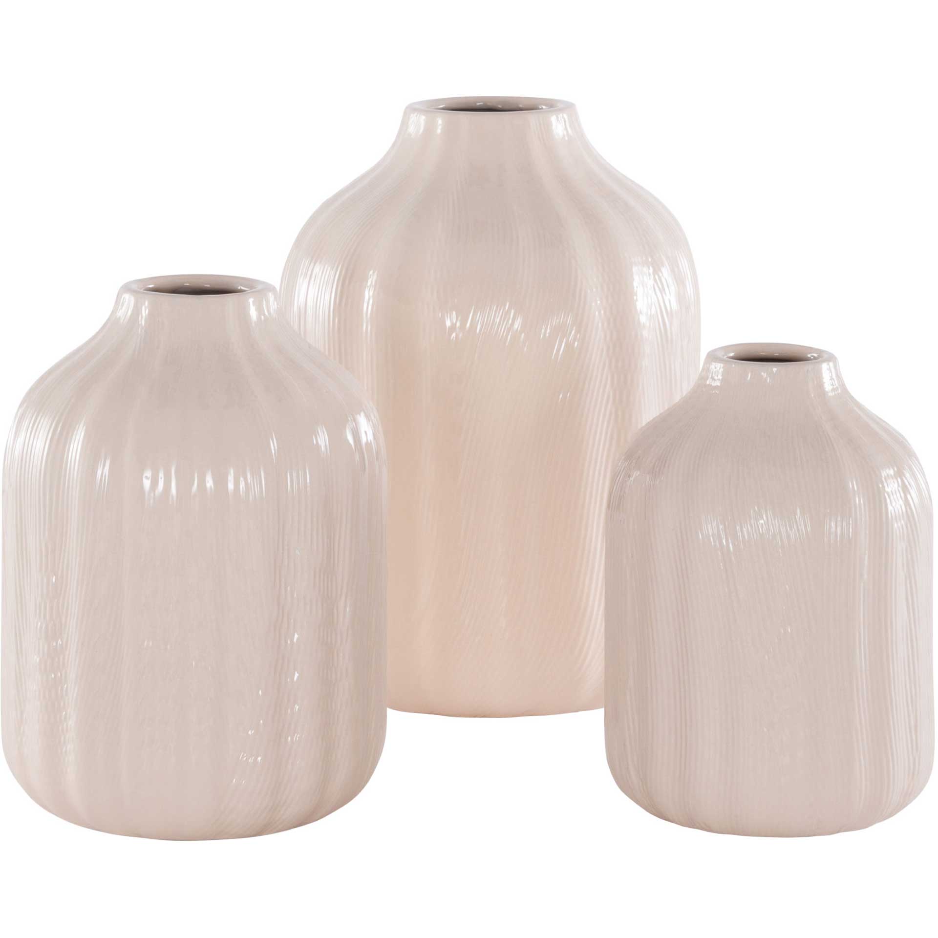 Josselyn Ceramic Vase Ivory (Set of 3)