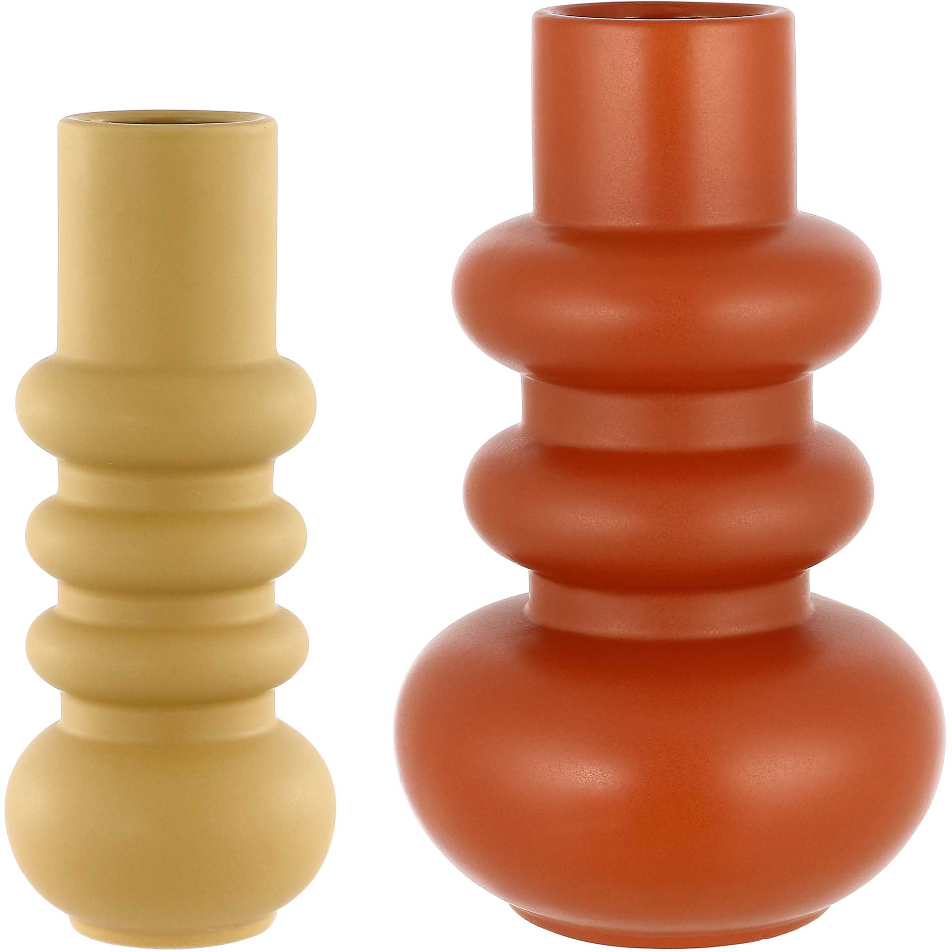 Theis Ceramic Vase Orange/Pale Yellow (Set of 2)