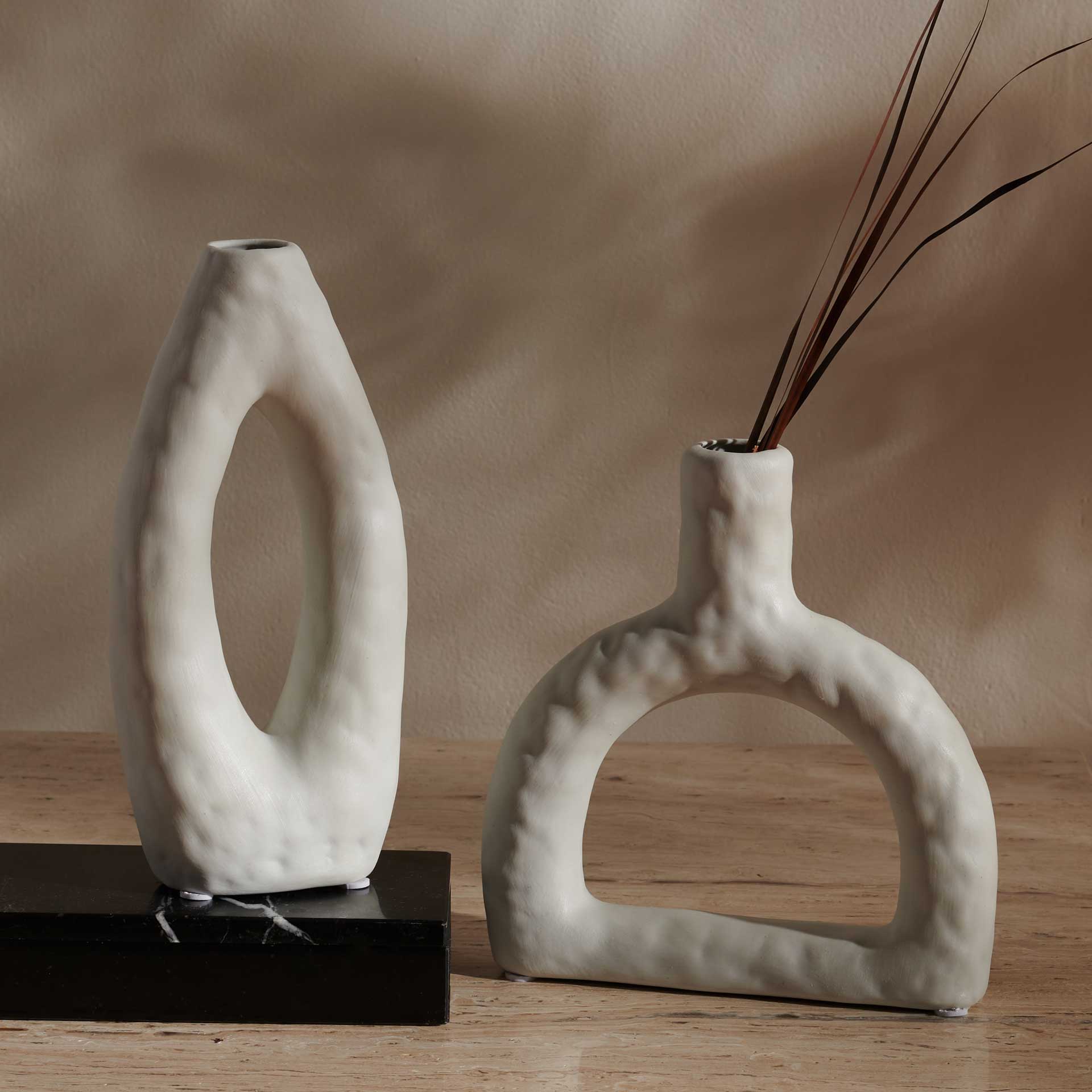 Paoline Ceramic Vase Stone Gray (Set of 2)