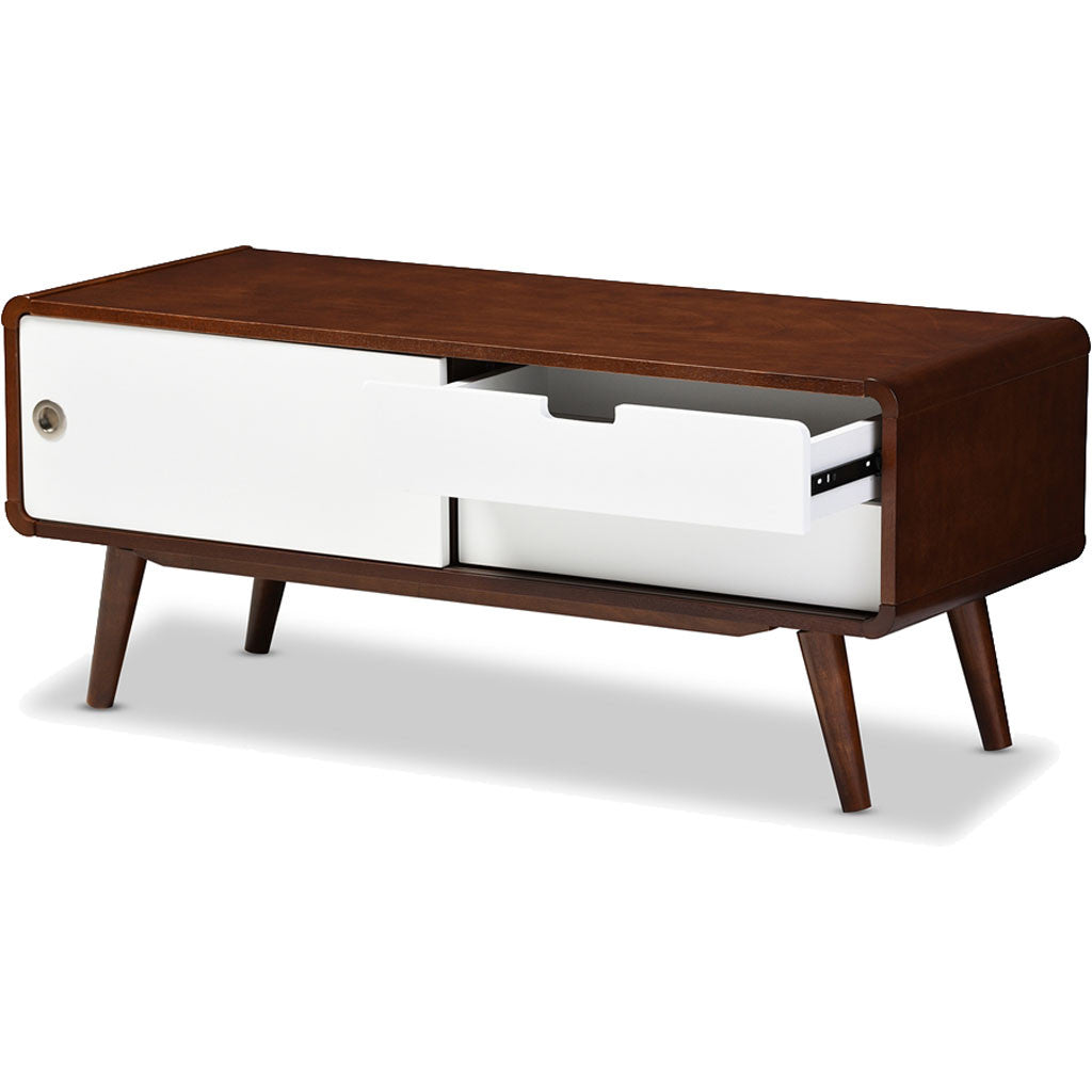 Arthus TV Cabinet White/Walnut