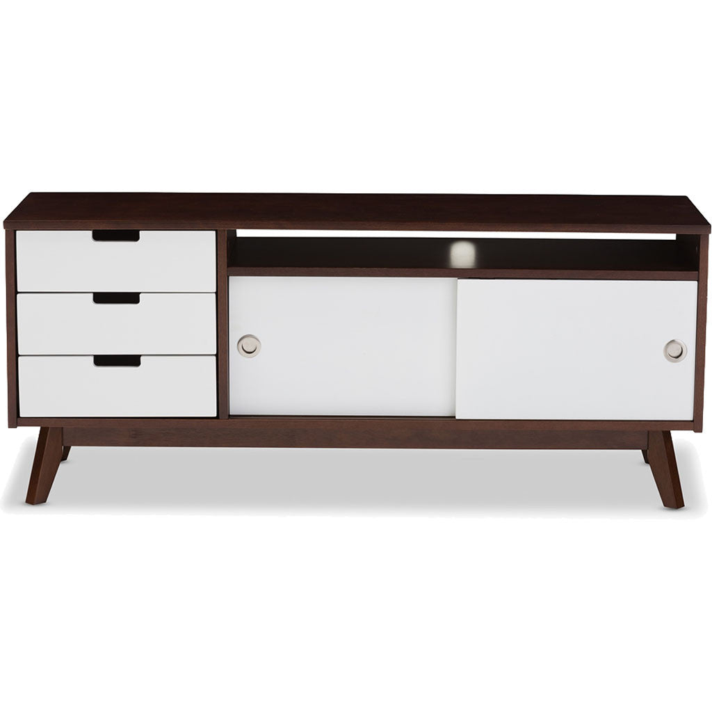 Alpha TV Cabinet White/Walnut