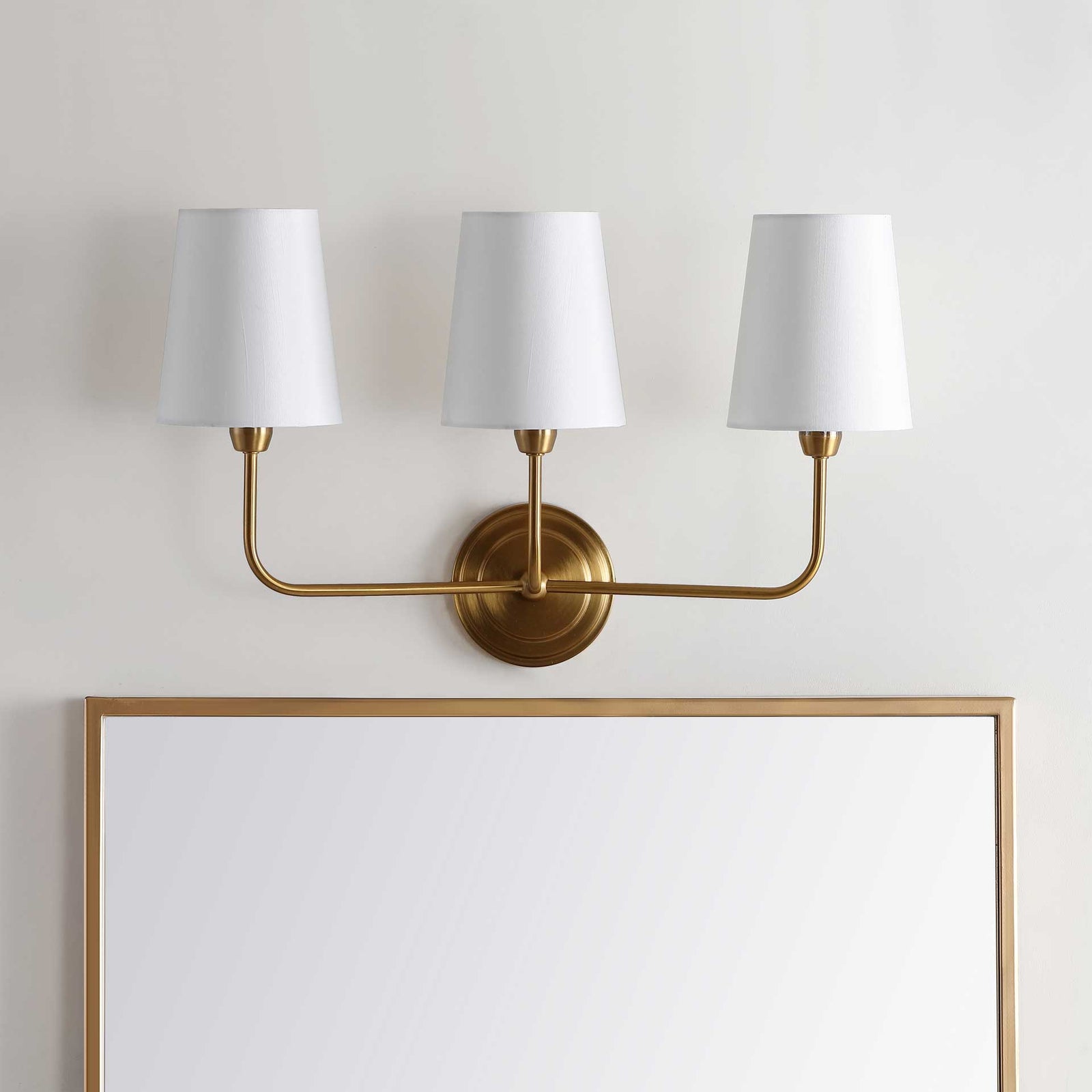 Saga Three Light Wall Sconce Brass Gold