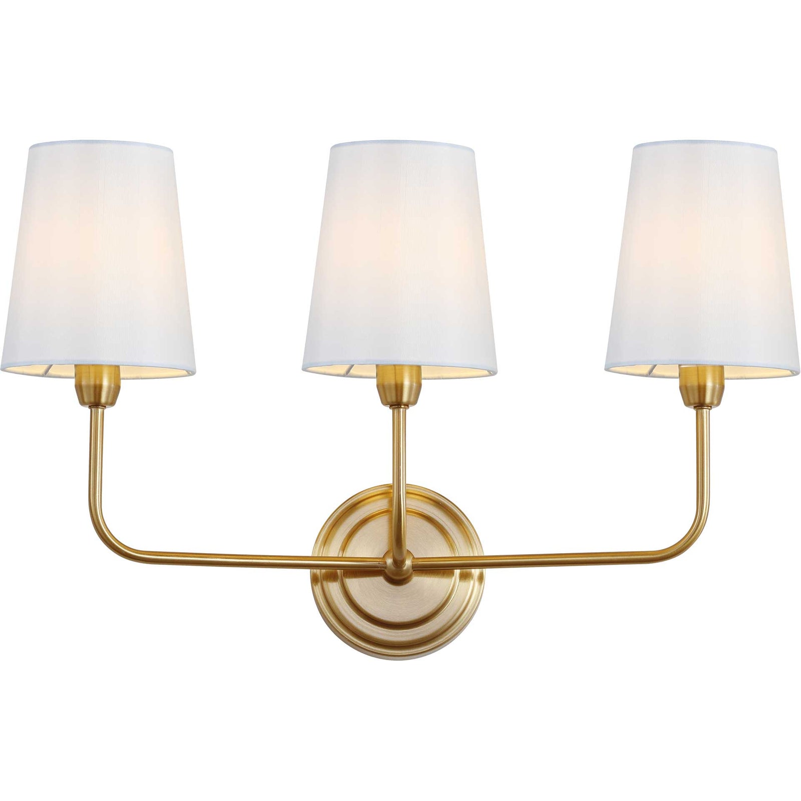 Saga Three Light Wall Sconce Brass Gold