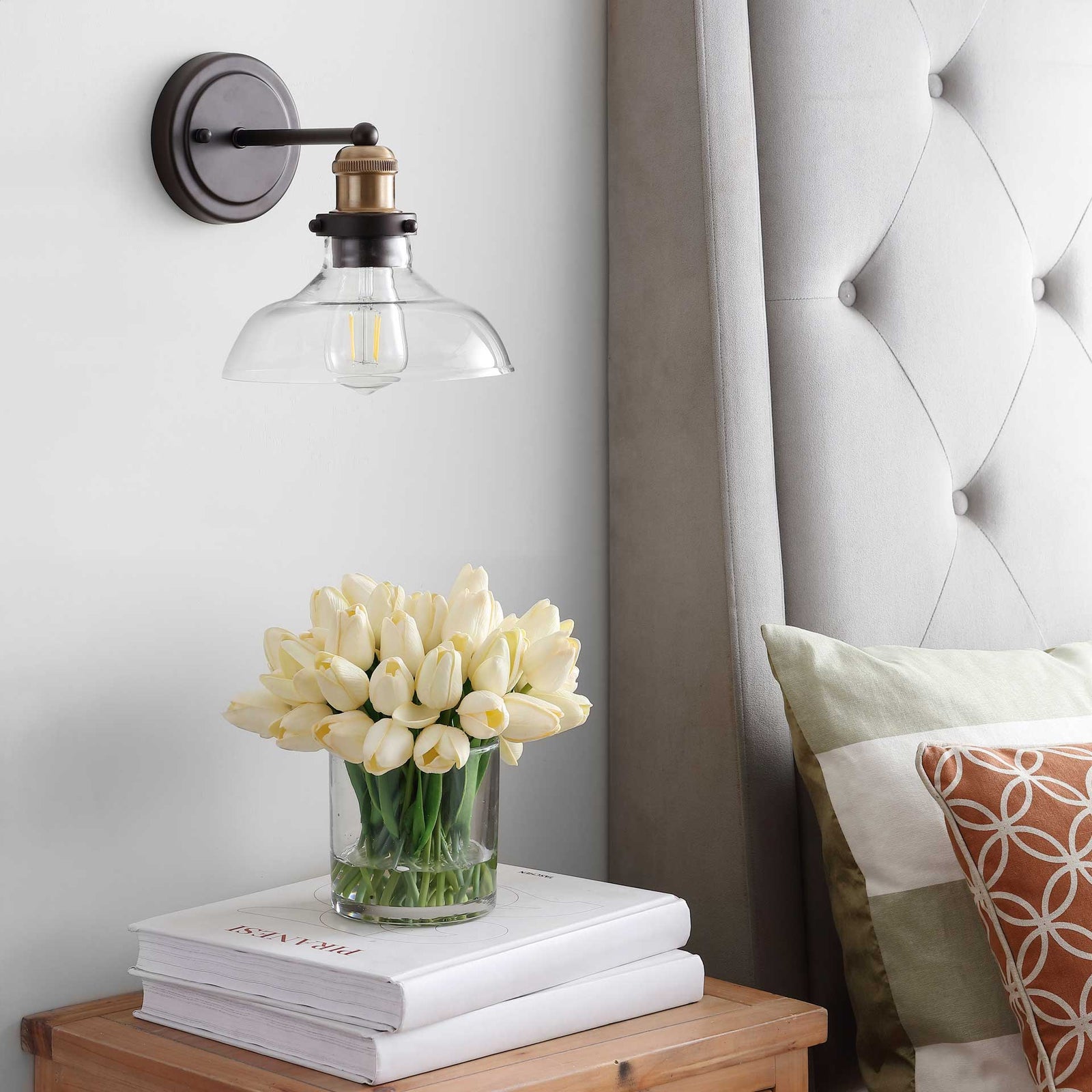 Henly Wall Sconce Dark Gray/Brass Gold
