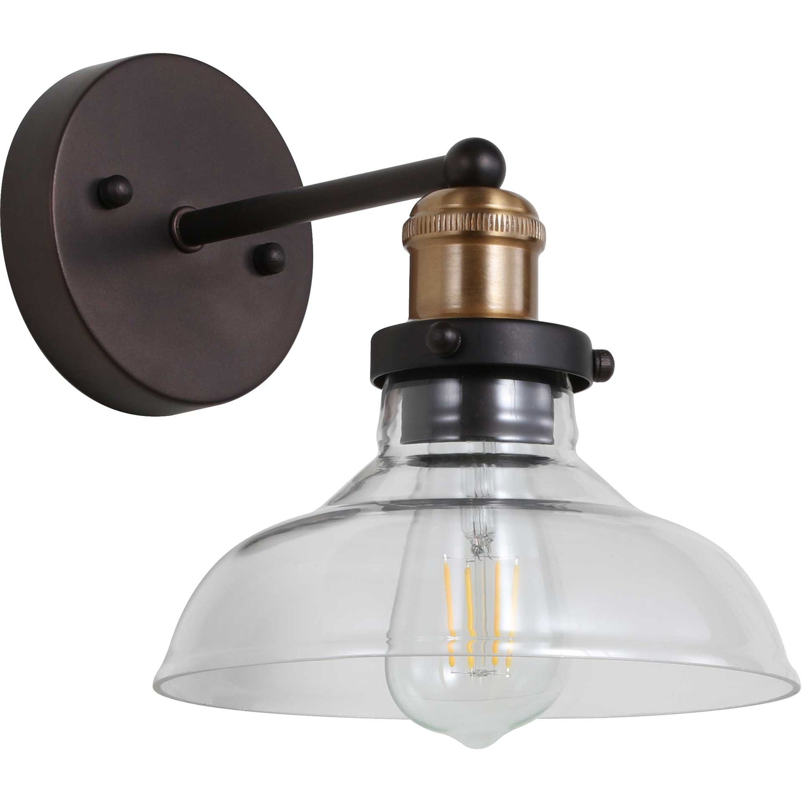 Henly Wall Sconce Dark Gray/Brass Gold