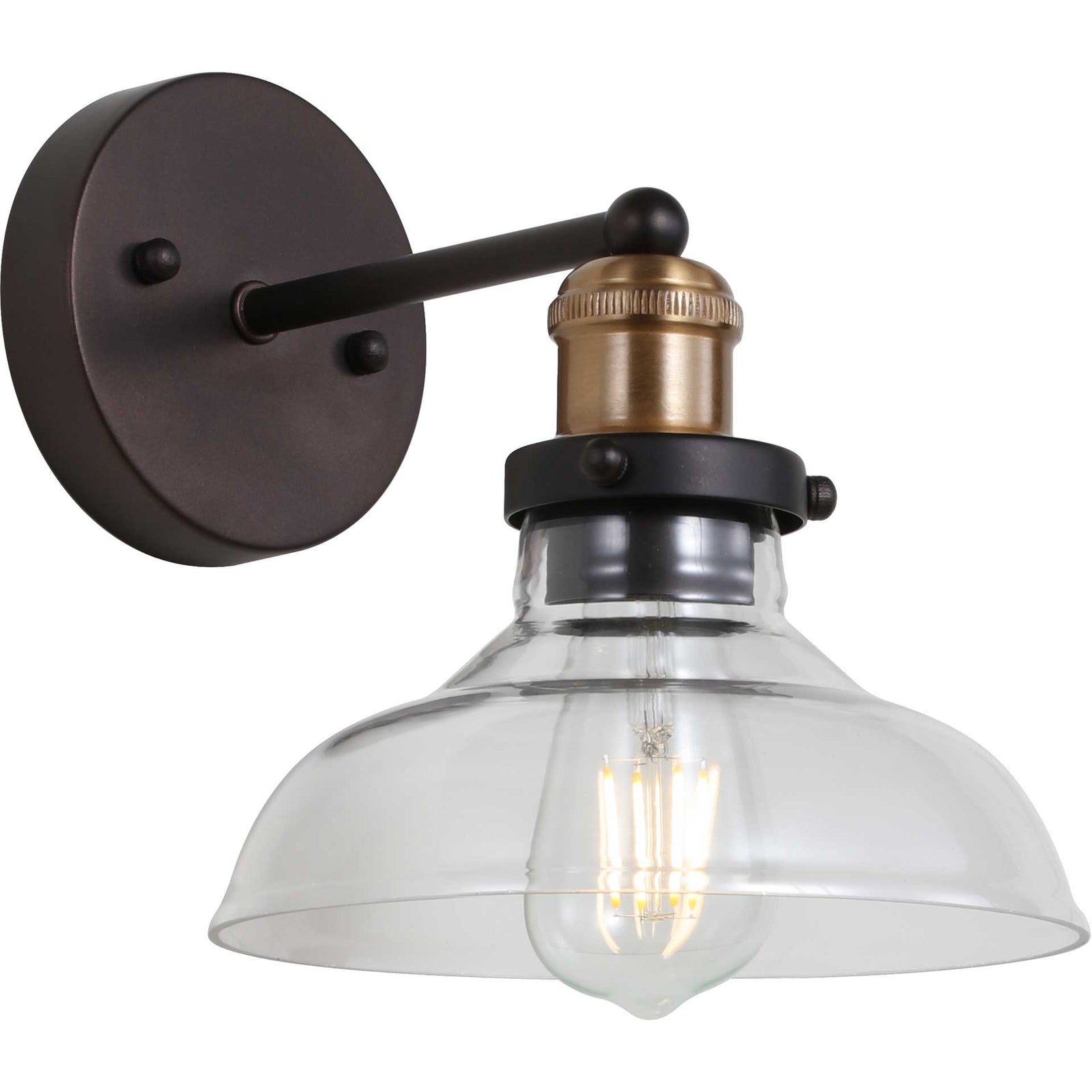 Henly Wall Sconce Dark Gray/Brass Gold