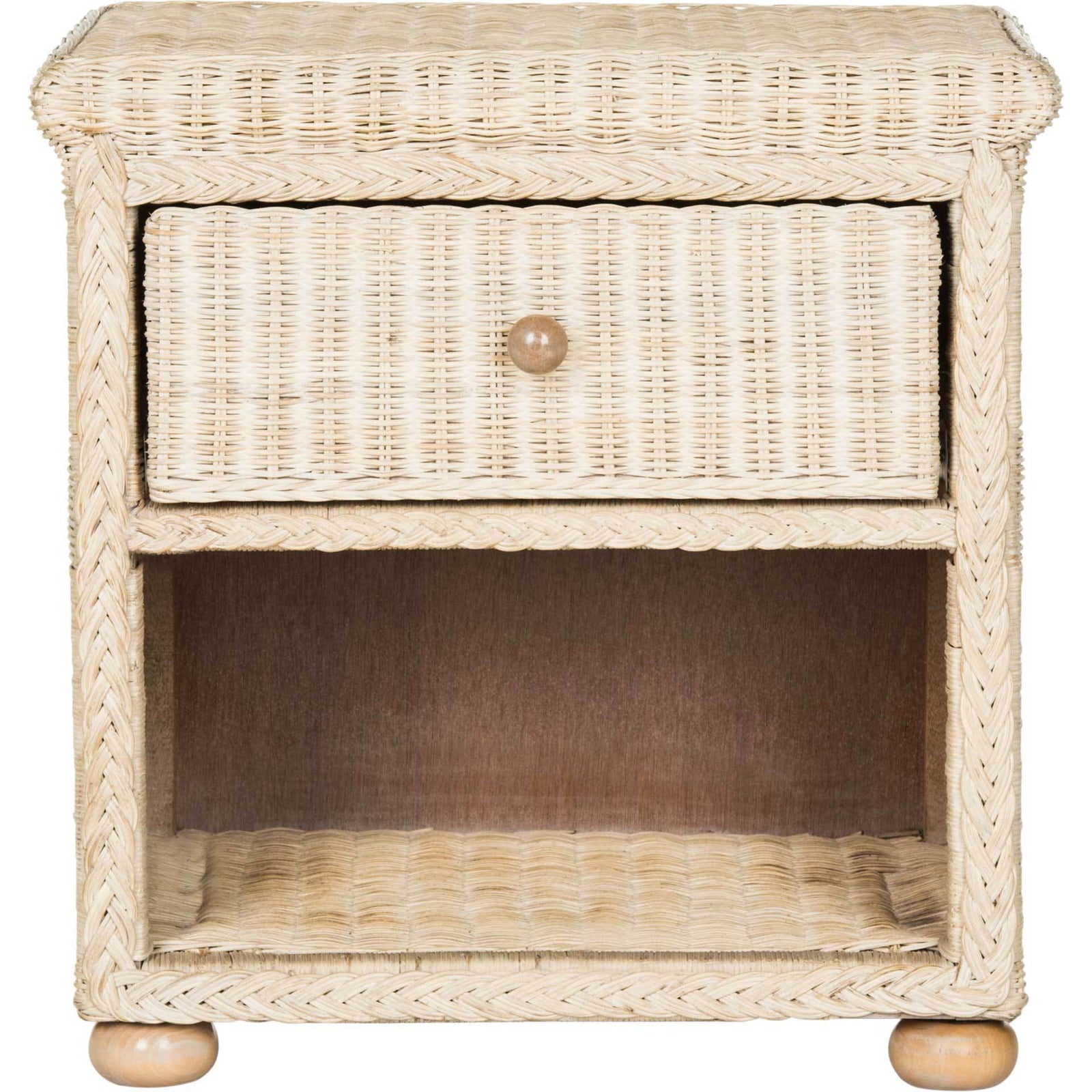 Addison Natural White Wash Wicker Nightstand