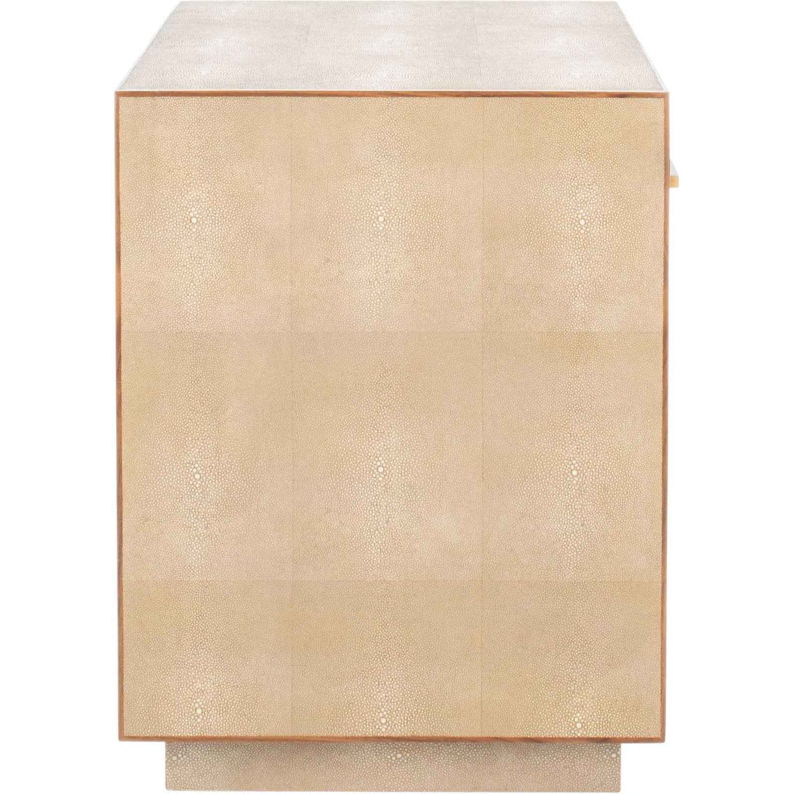 Malcolm Faux Shagreen Nightstand Beige