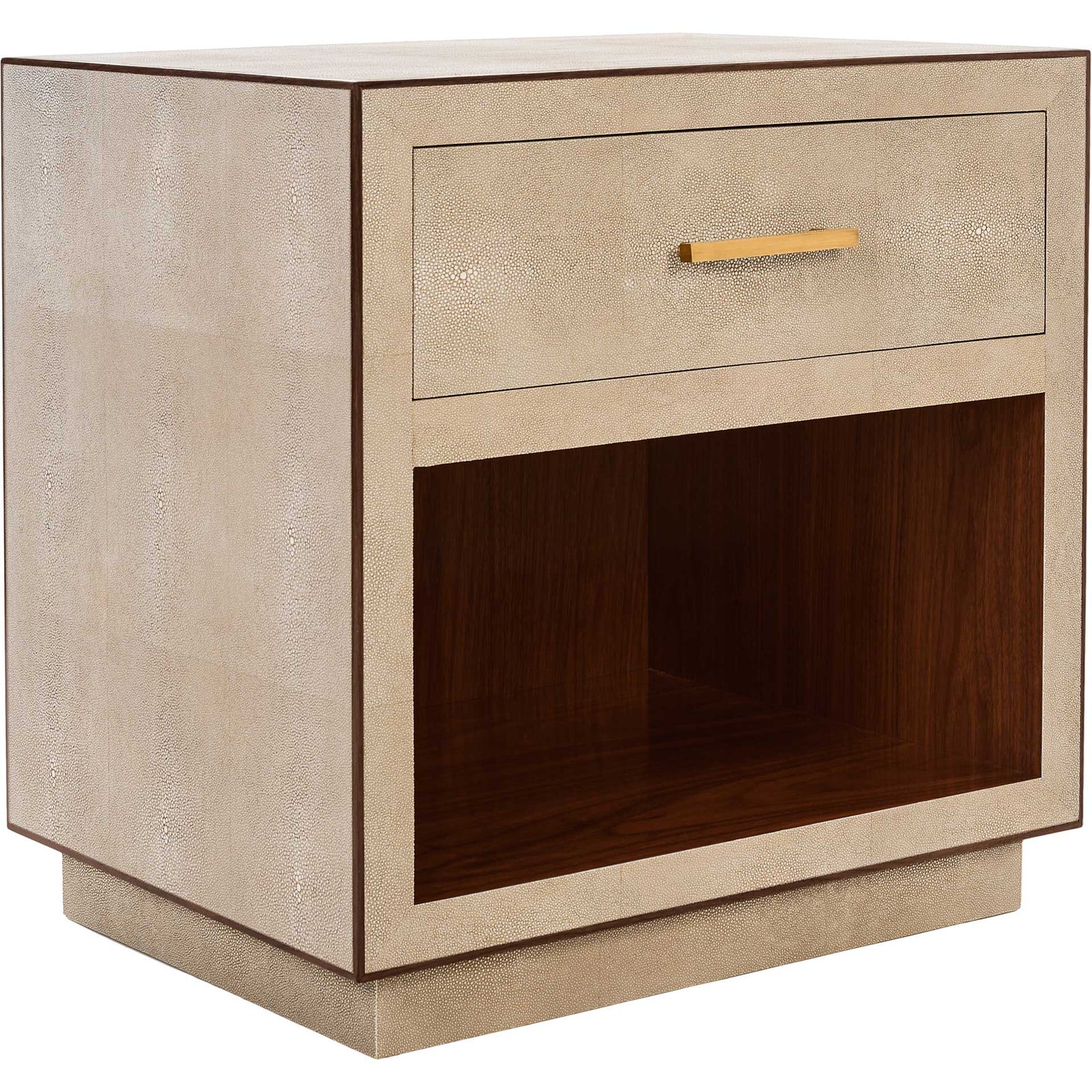 Malcolm Faux Shagreen Nightstand Beige