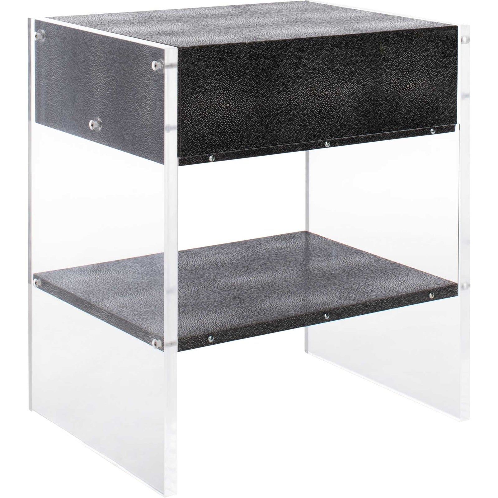 Kyler 1 Drawer Acrylic Nightstand Black