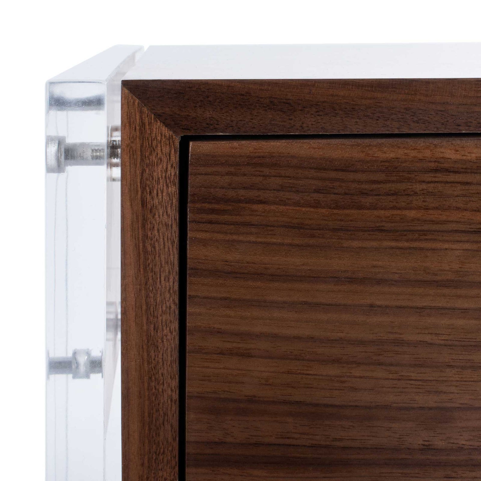 Kyler 1 Drawer Acrylic Nightstand Walnut