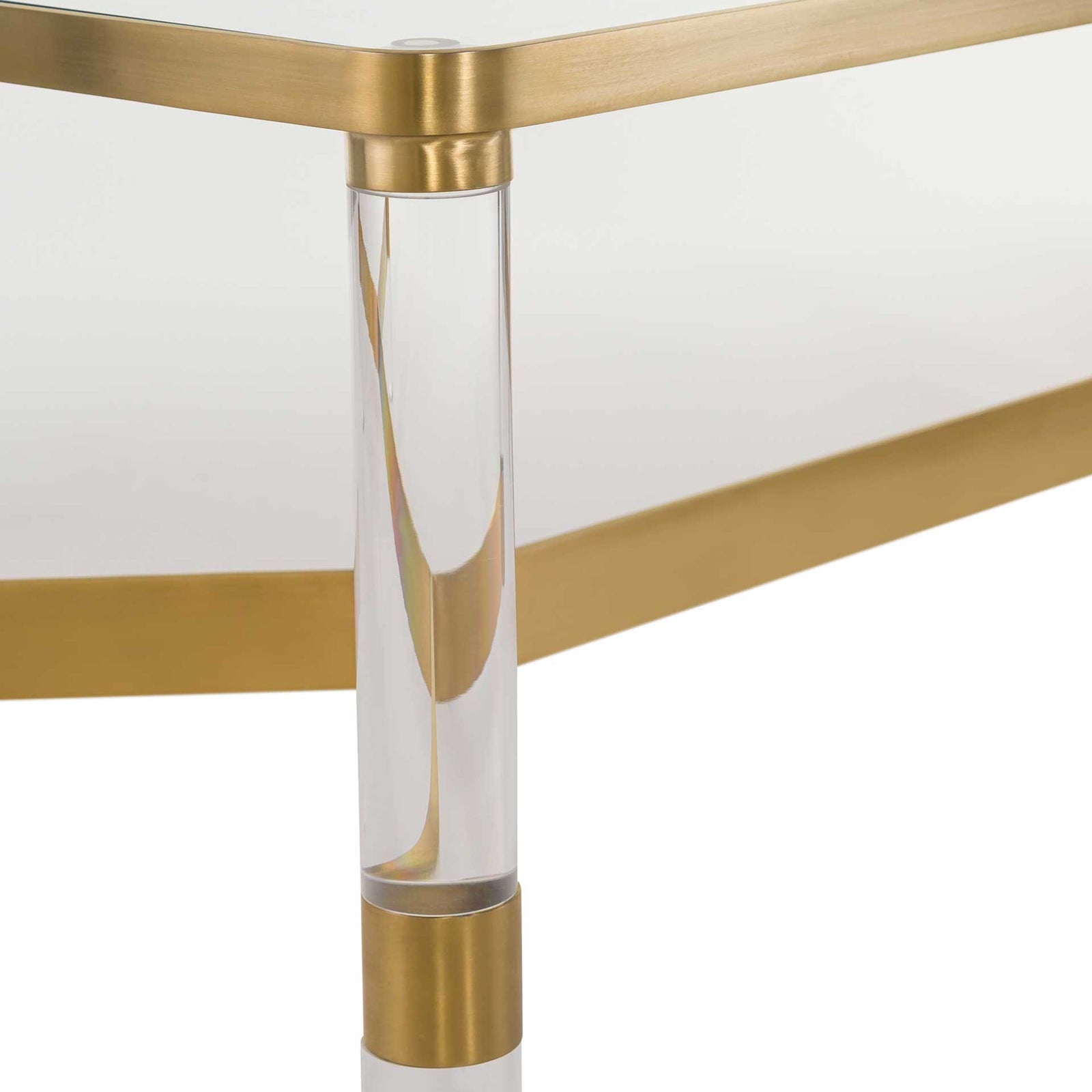 Subira Acrylic Coffee Table Brass