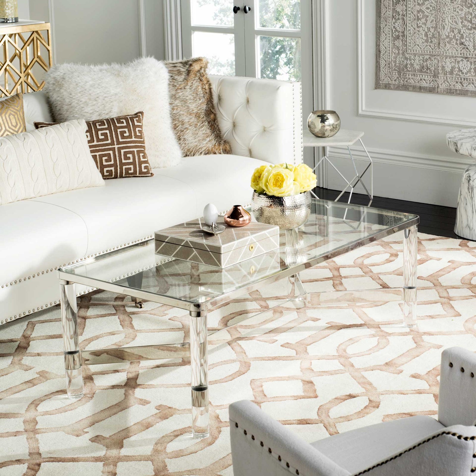 Subira Acrylic Coffee Table Silver