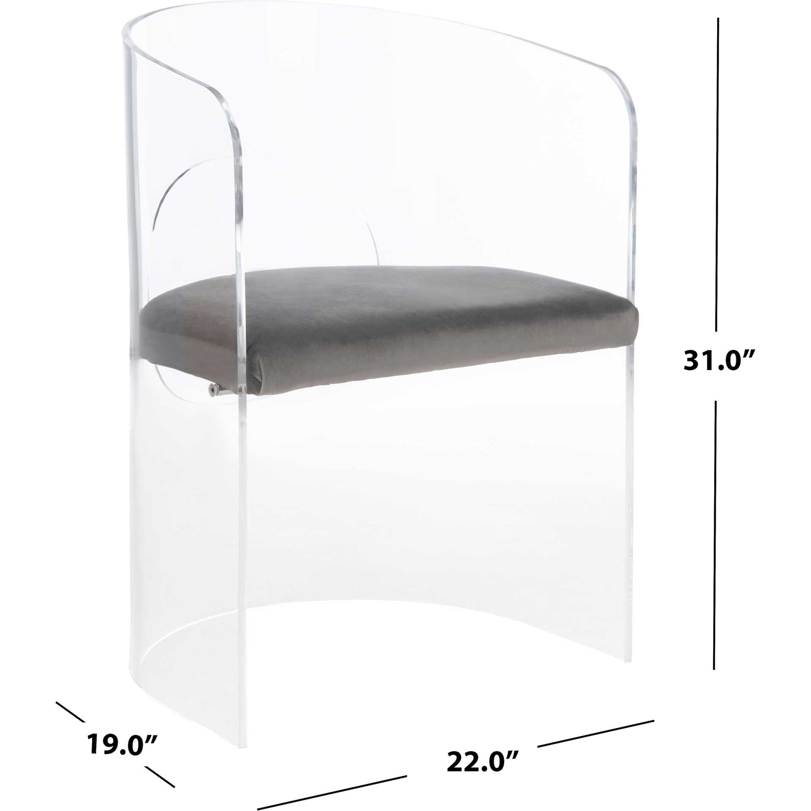 Esther Acrylic Accent Chair Clear/Gray
