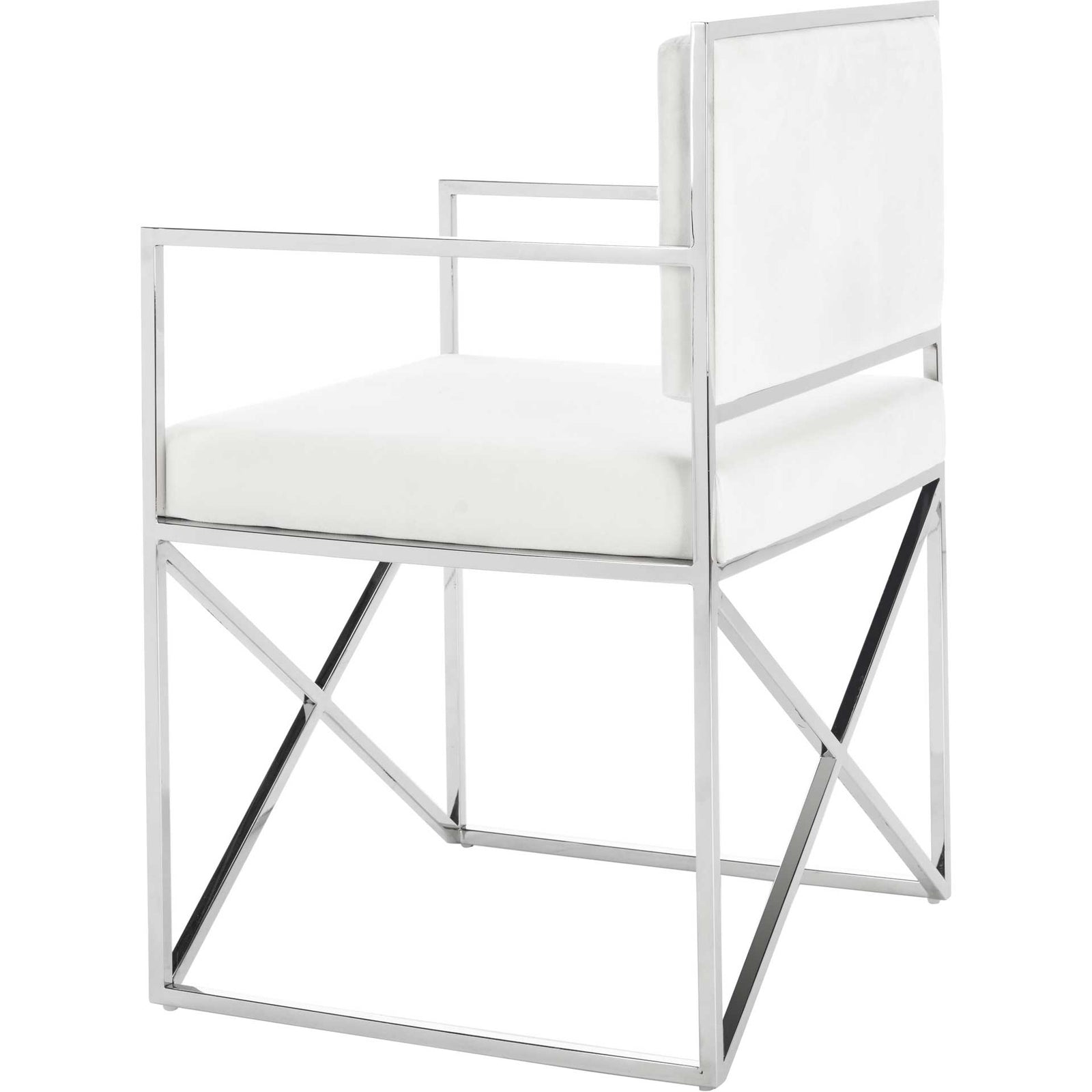 King Velvet Directors Chair White/Silver
