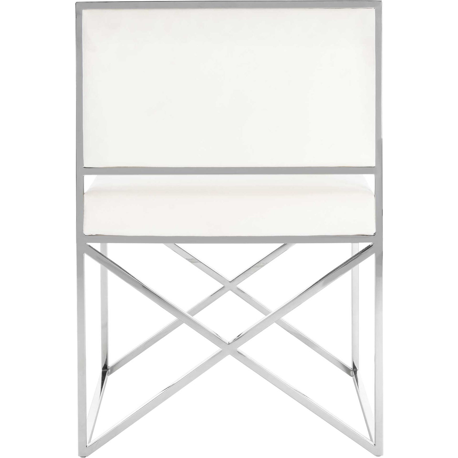 King Velvet Directors Chair White/Silver