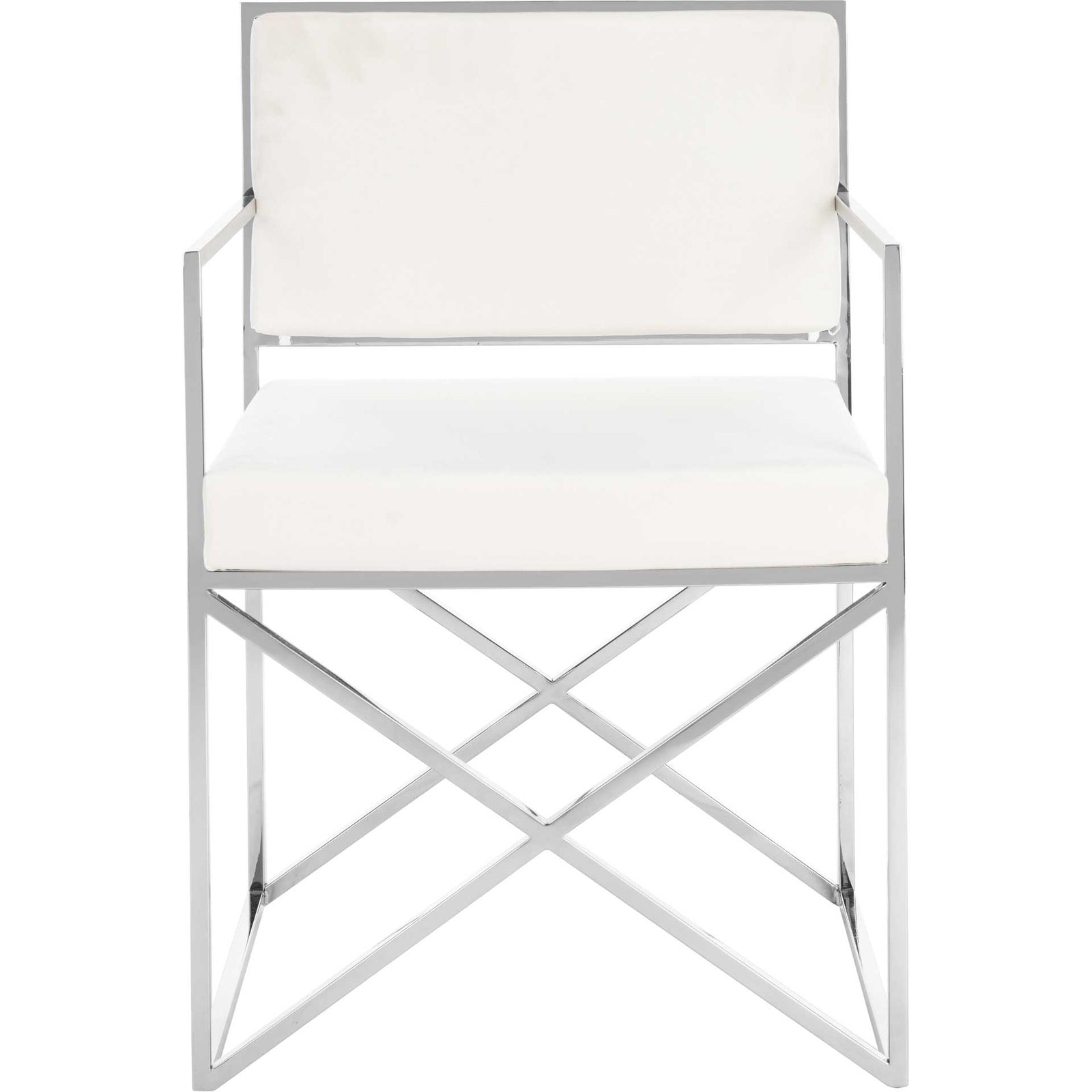 King Velvet Directors Chair White/Silver