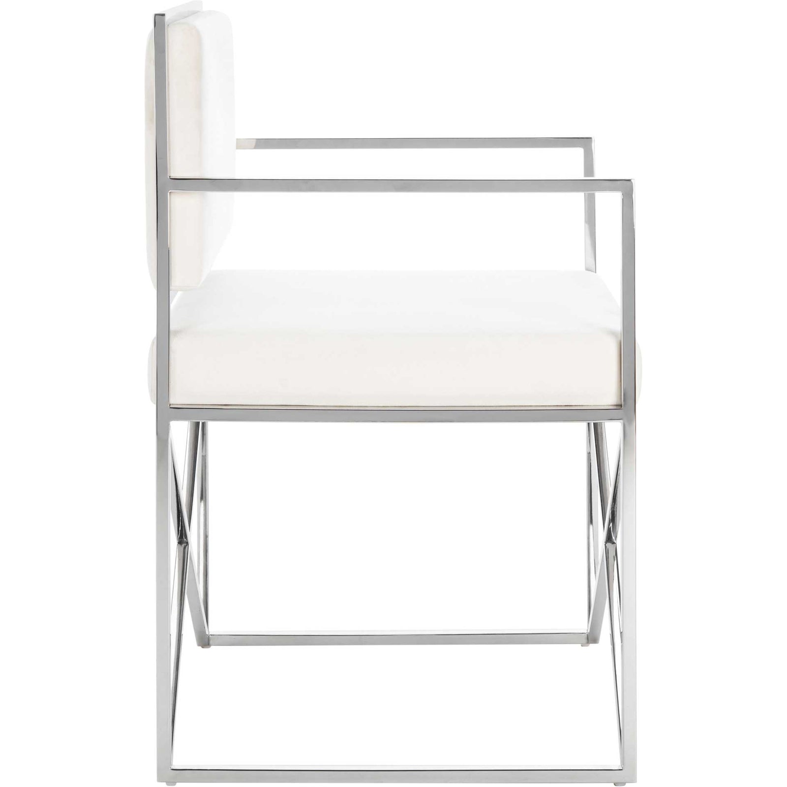 King Velvet Directors Chair White/Silver