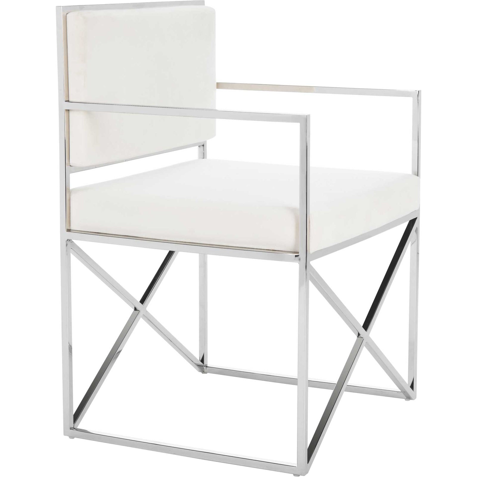 King Velvet Directors Chair White/Silver