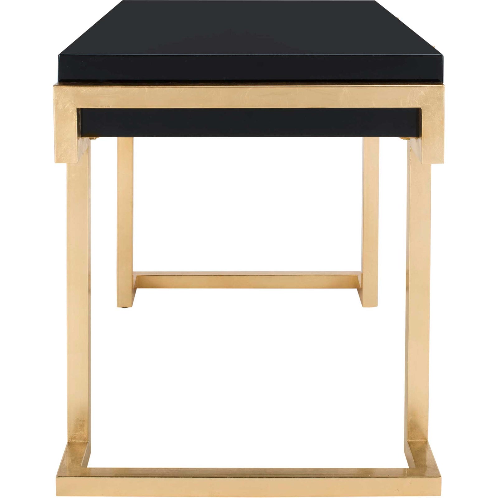 Maddison 2-Drawer Lacquer Desk Black/Gold