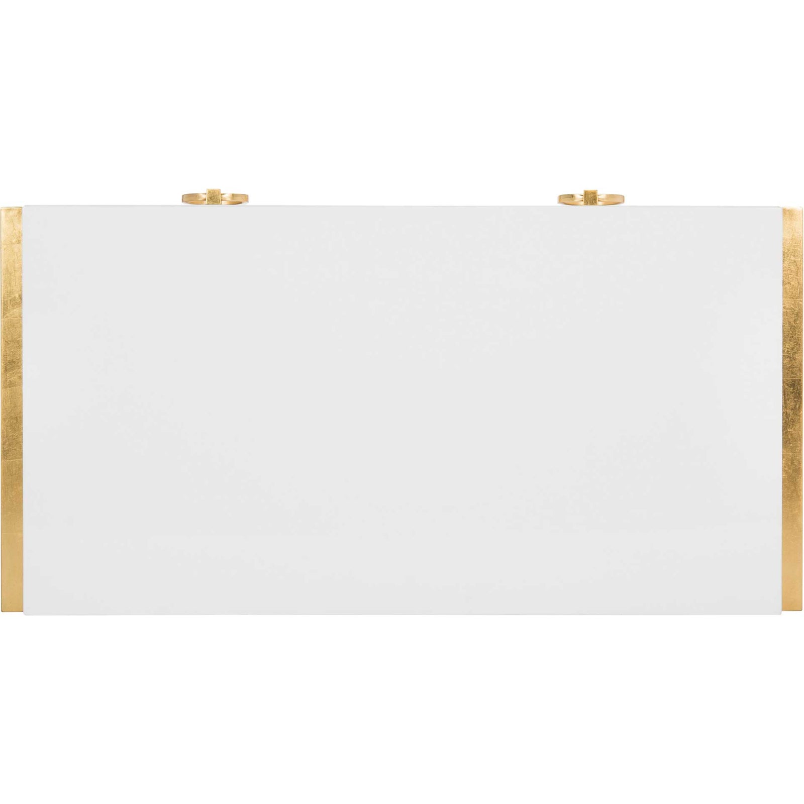 Maddison 2-Drawer Lacquer Desk White/Gold