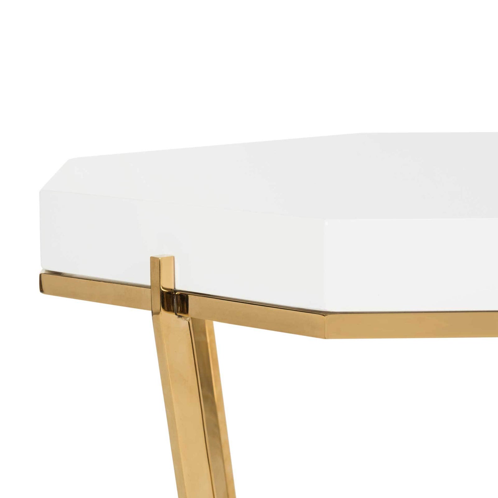 Dakota End Table Gold/White