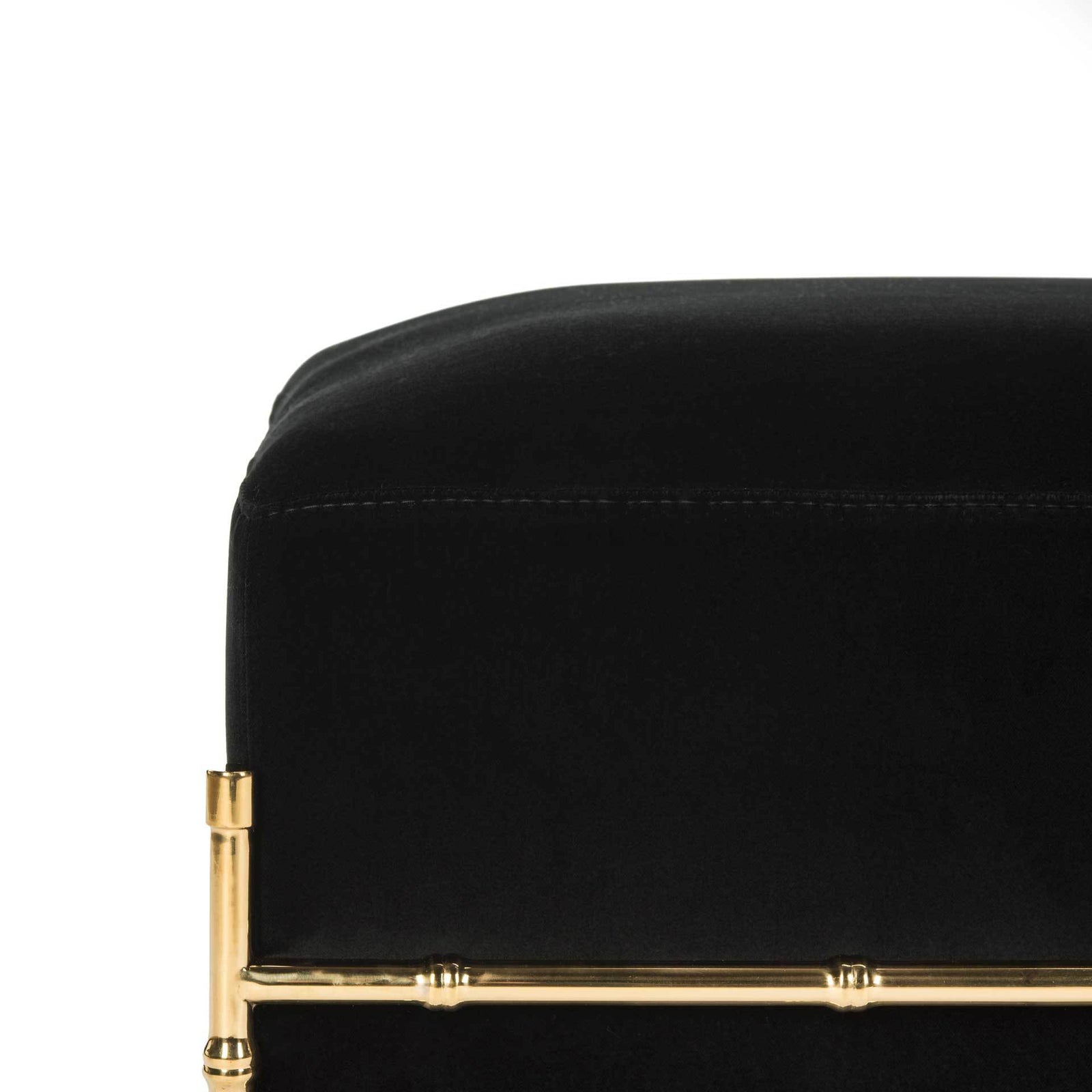 Claire Bamboo Velvet Ottoman