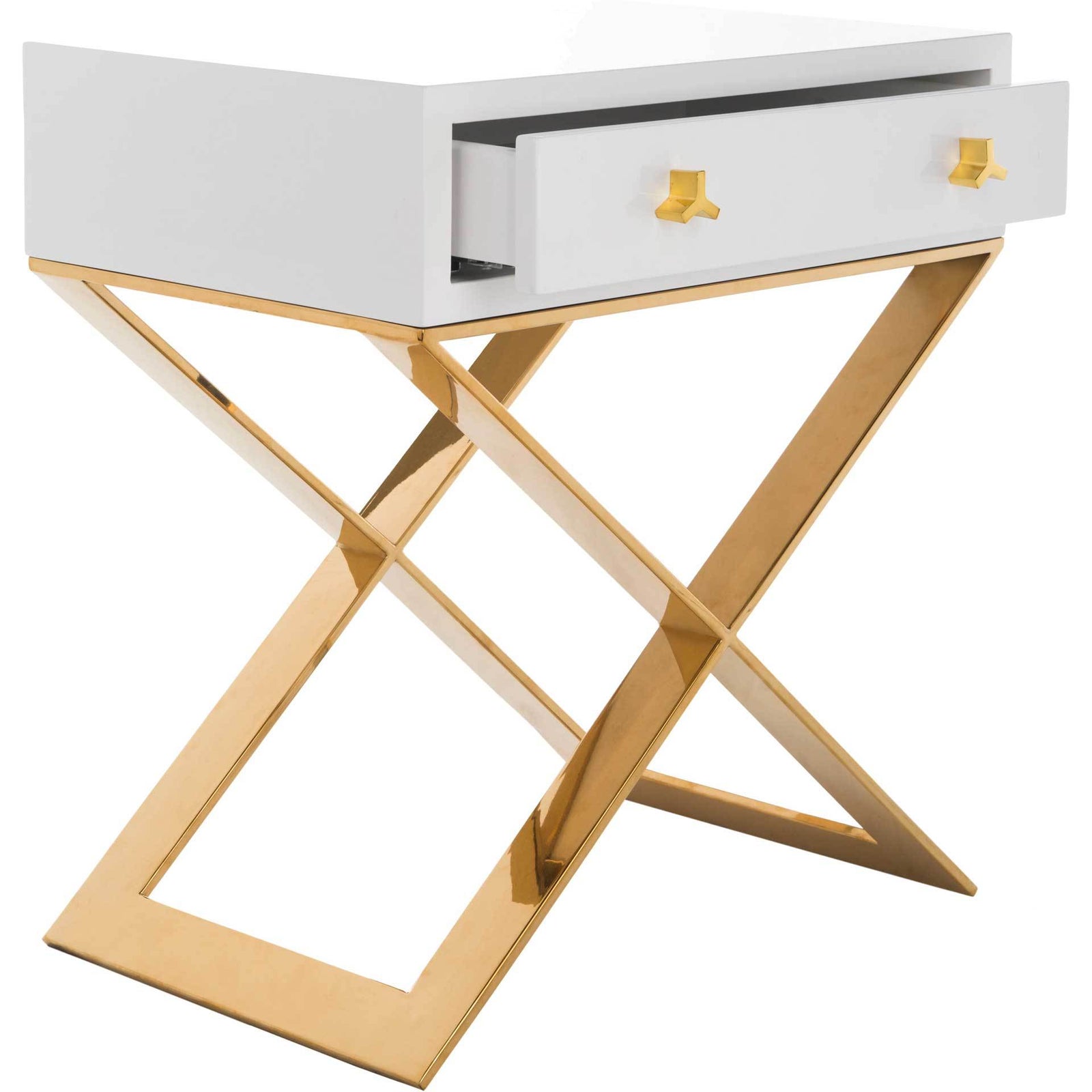 Yoali Side Table White/Gold