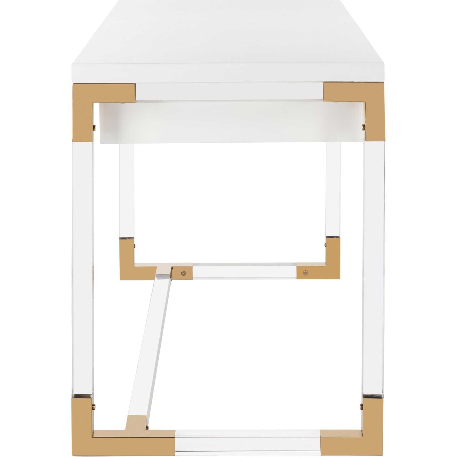 Darian Acrylic Desk White/Clear