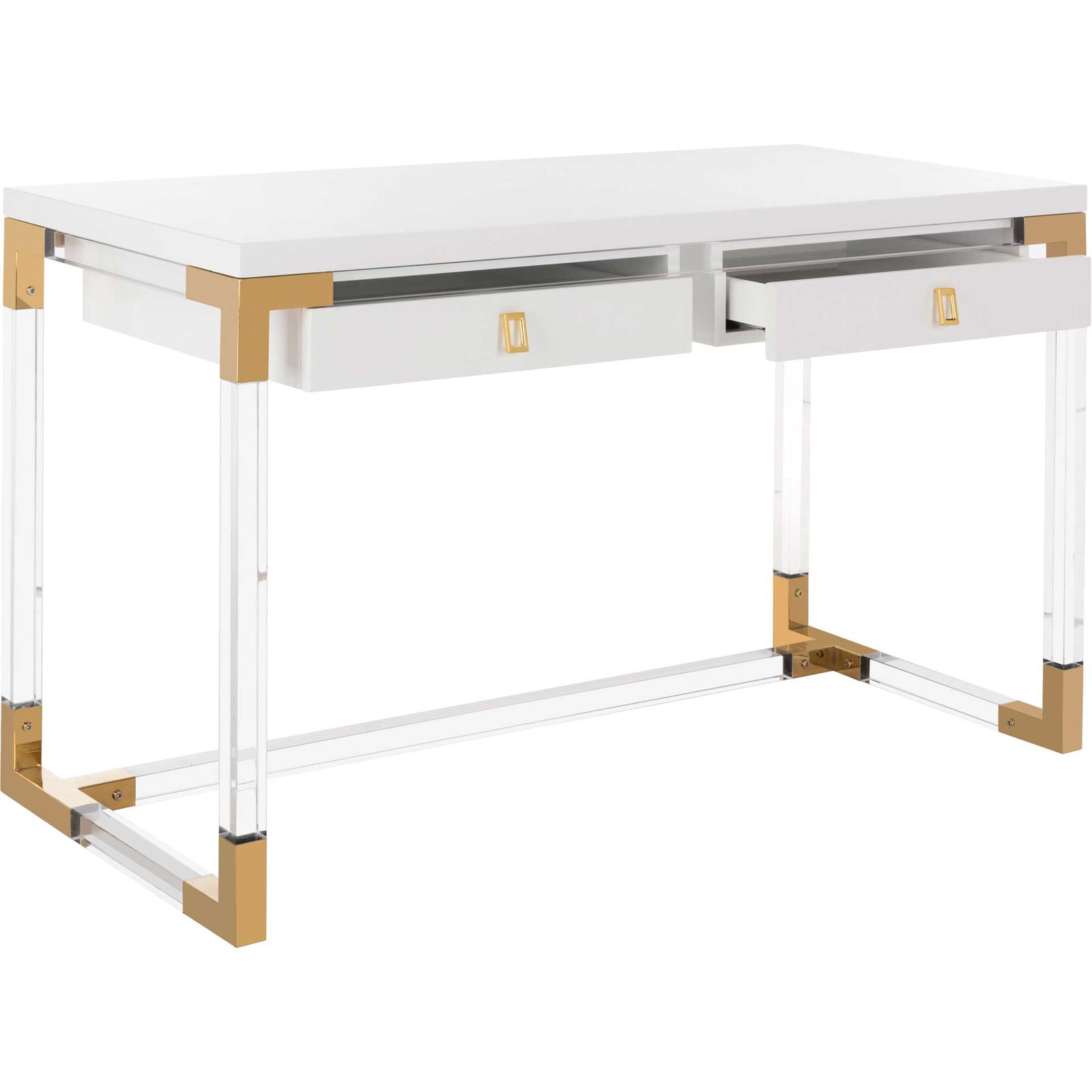 Darian Acrylic Desk White/Clear